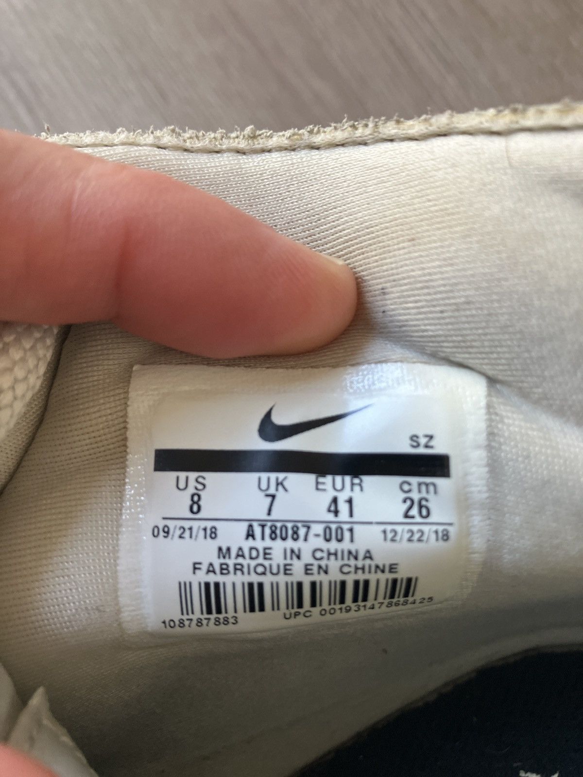 Fear of God × Nike Nike Air Fear of God 1 Raid Light Bone/Black Sail Size US 8 / EU 41 - 6 Thumbnail