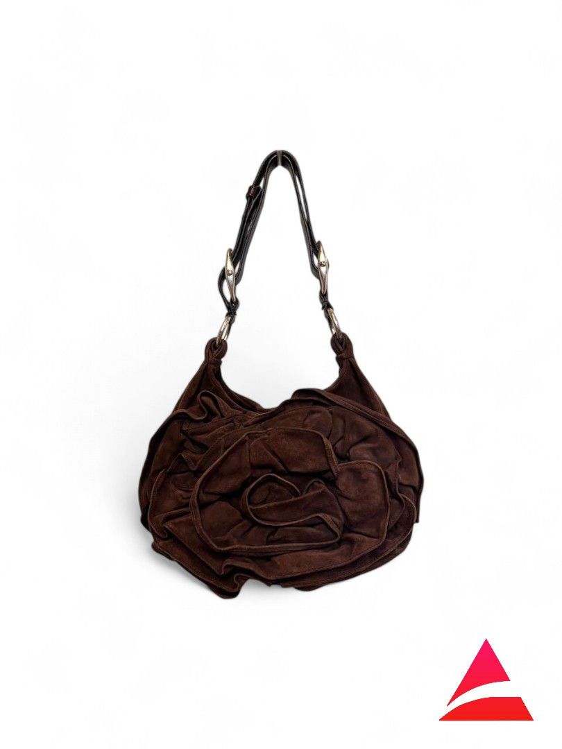 Yves Saint Laurent Saint Laurent - Suede Leather Bordeaux Red Shoulder Bag Size ONE SIZE - 1 Thumbnail