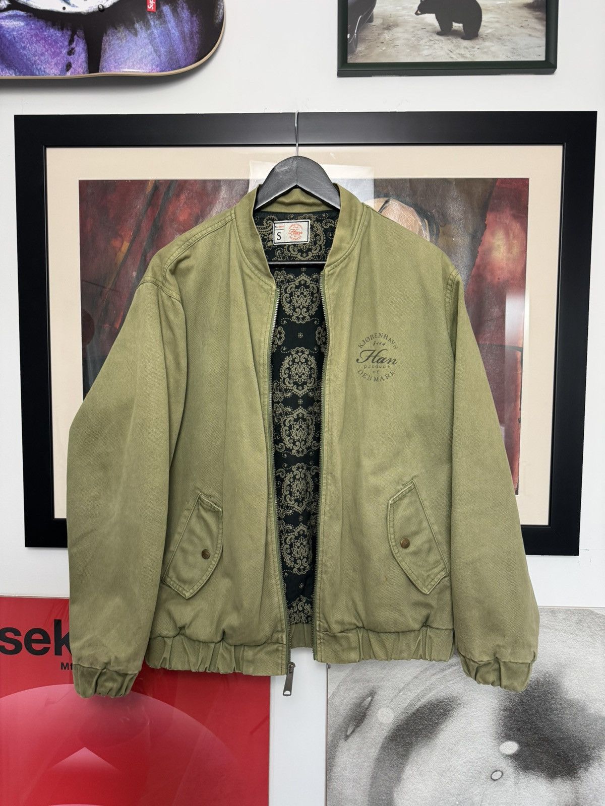 Han Kjobenhavn Han Kjobenhavn Bomber Jacket 50s US Army Olive Paisley Rare Size US S / EU 44-46 / 1 - 3 Thumbnail