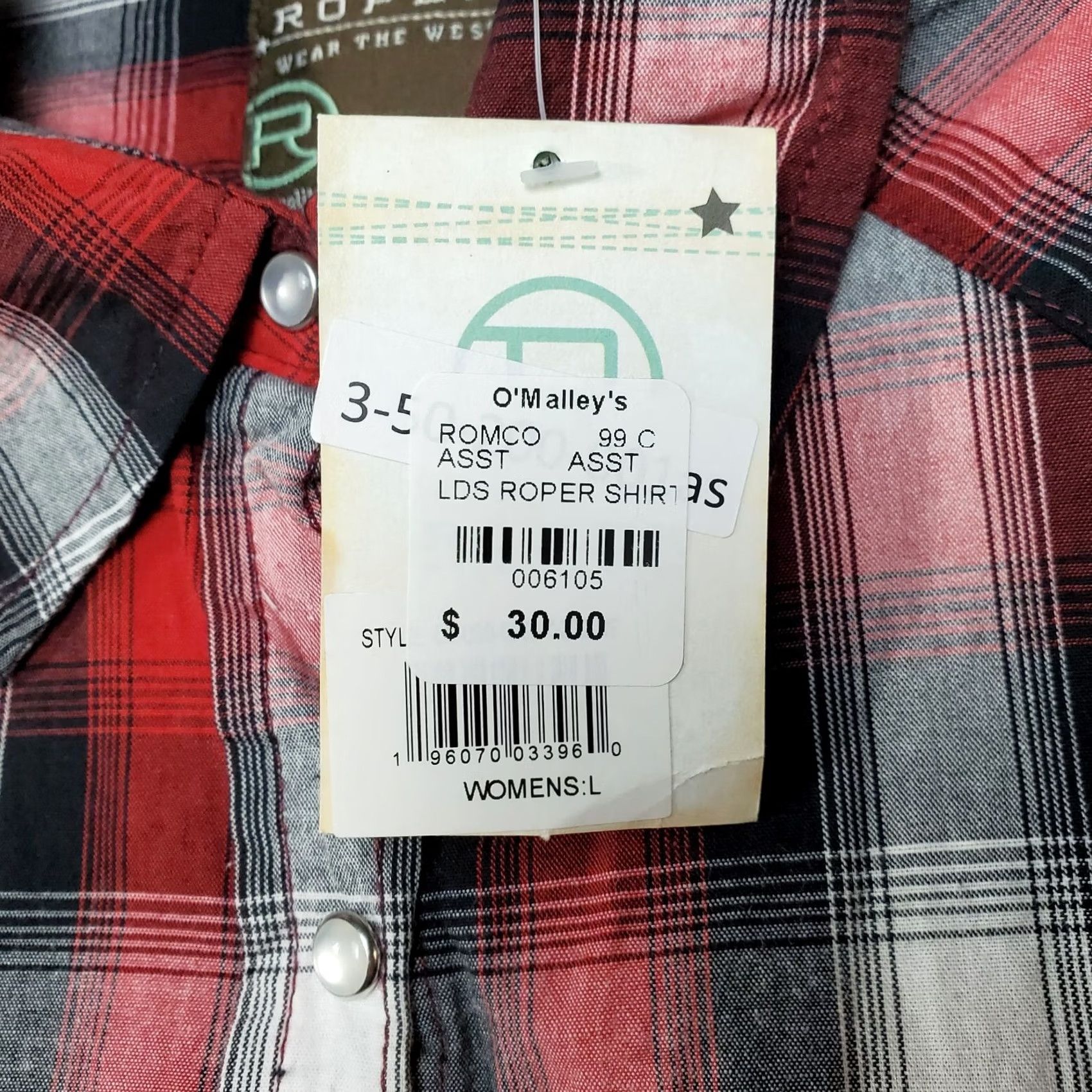Roper Roper Shirt Womens Large Red Plaid Western Cowboy Pearl Snap Rodeo Top Size L / US 10 / IT 46 - 5 Thumbnail