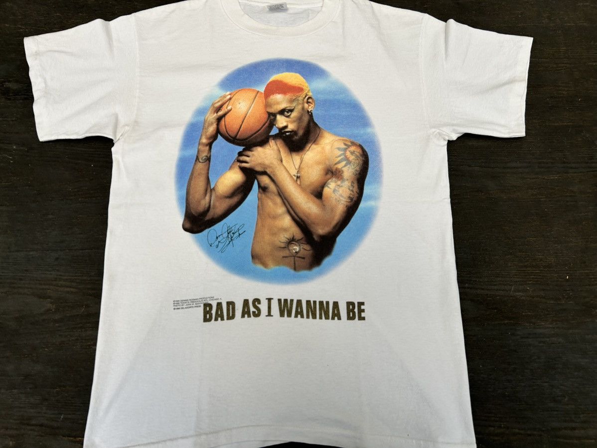 NBA × Vintage *RARE* Vintage 90s Dennis Rodman (Single Stitch) Size US L / EU 52-54 / 3 - 1 Thumbnail
