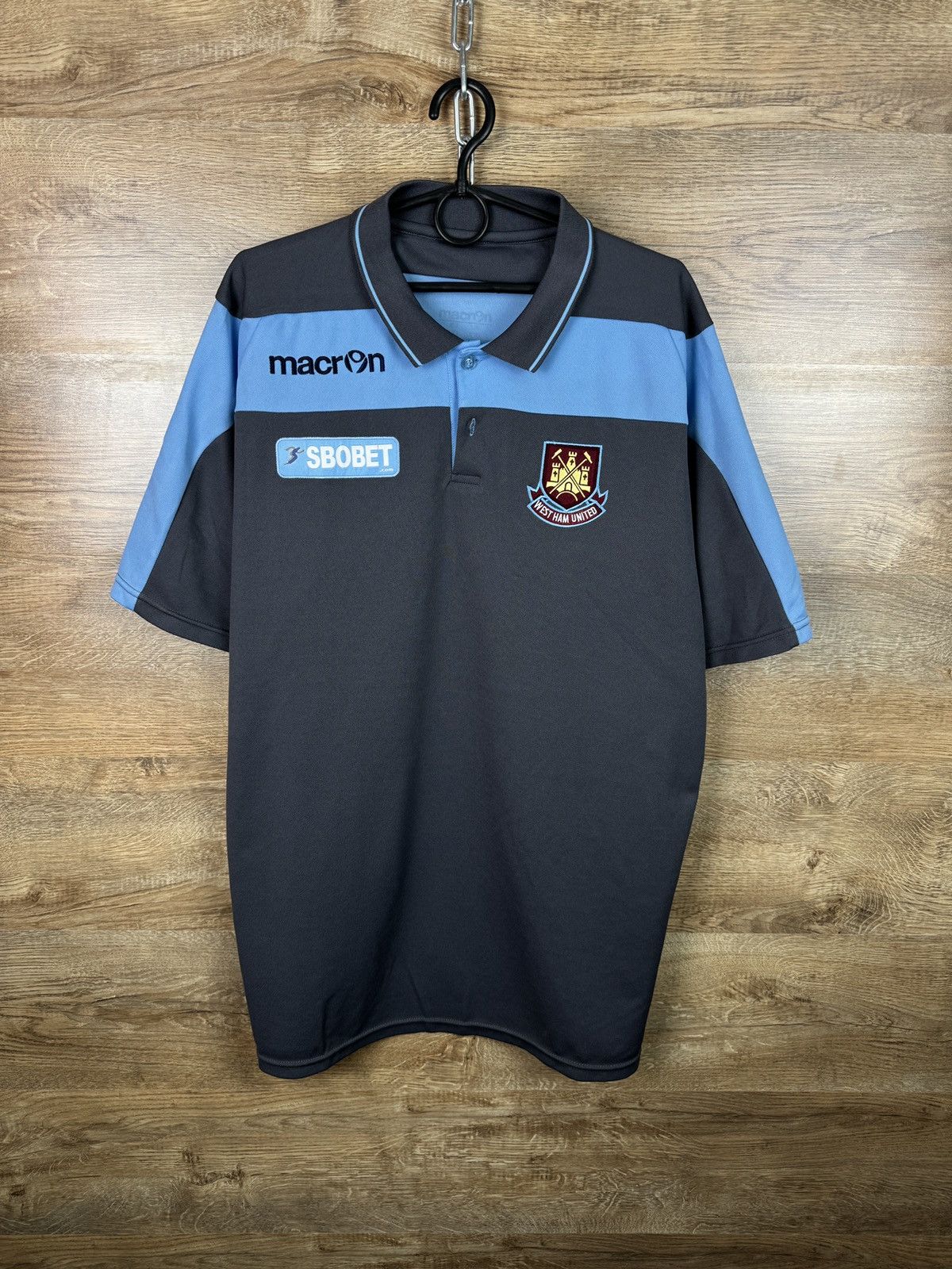 Macron Mens Vintage Macron West Ham United T-shirt soccer jersey Size US XL / EU 56 / 4 - 1 Thumbnail