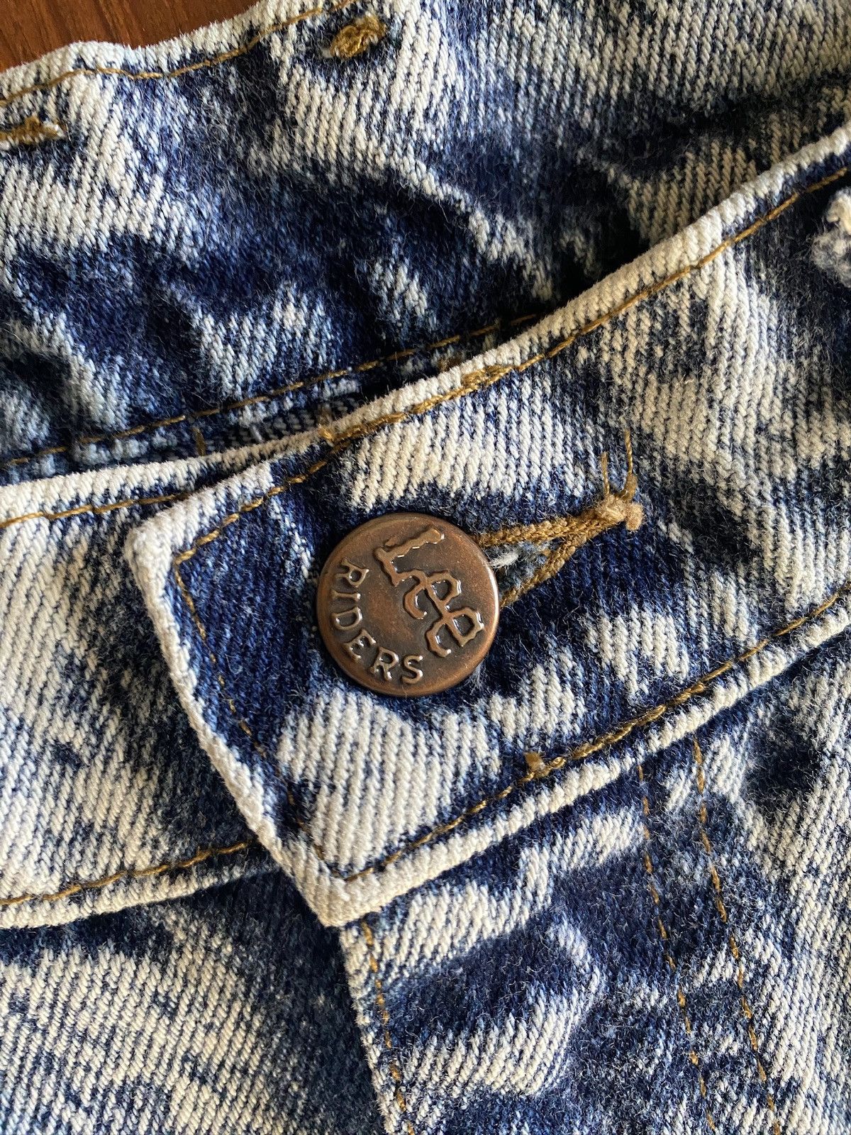 Lee Vintage 80’s Lee Blue & White Acid Wash Denim Jeans 28x28 Size 28" / US 6 / IT 42 - 18 Thumbnail