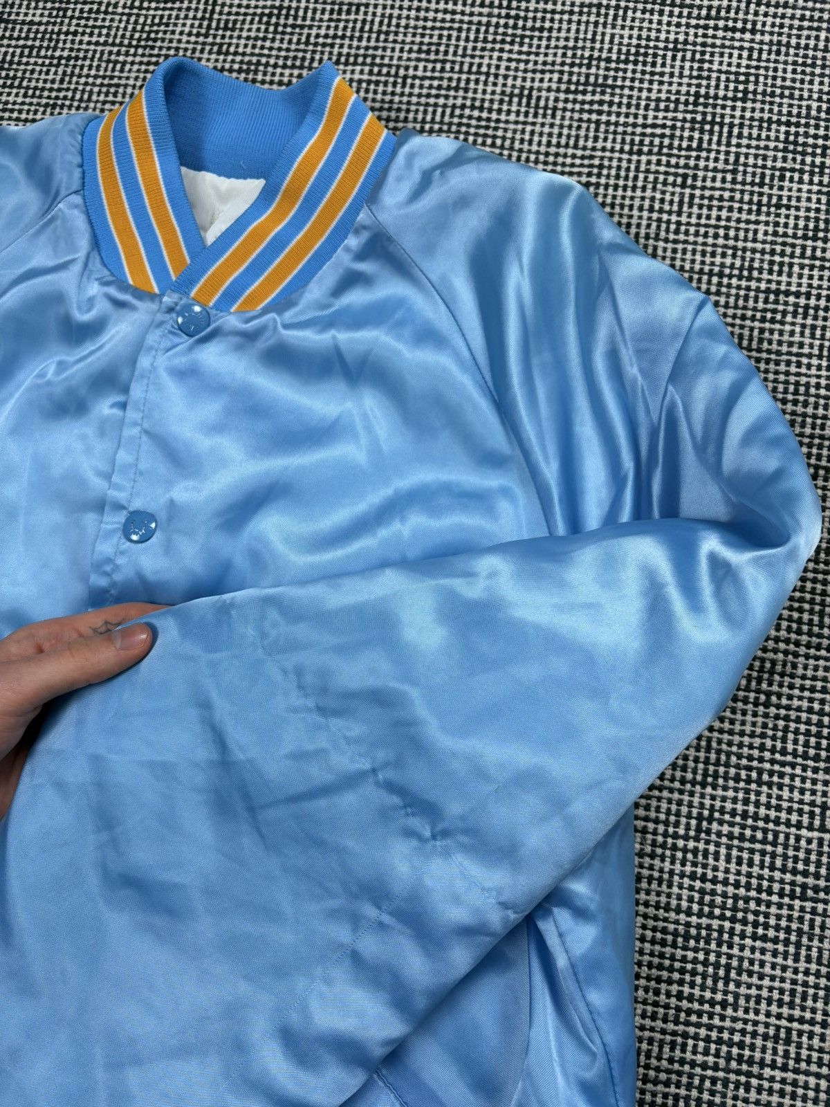 Vintage Vintage King Louie baby blue sateen bomber varsity jacket Size US M / EU 48-50 / 2 - 9 Thumbnail