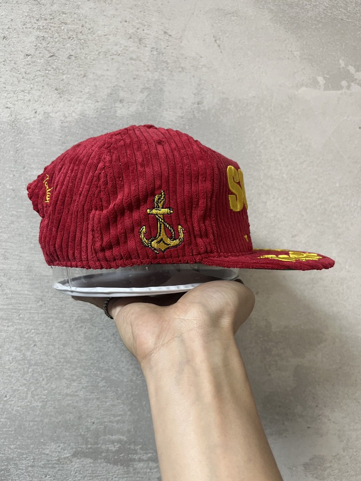 Corteiz Rare Corteiz X Soho Yacht Club Corduroy Snapback Hat Red Size ONE SIZE - 5 Thumbnail