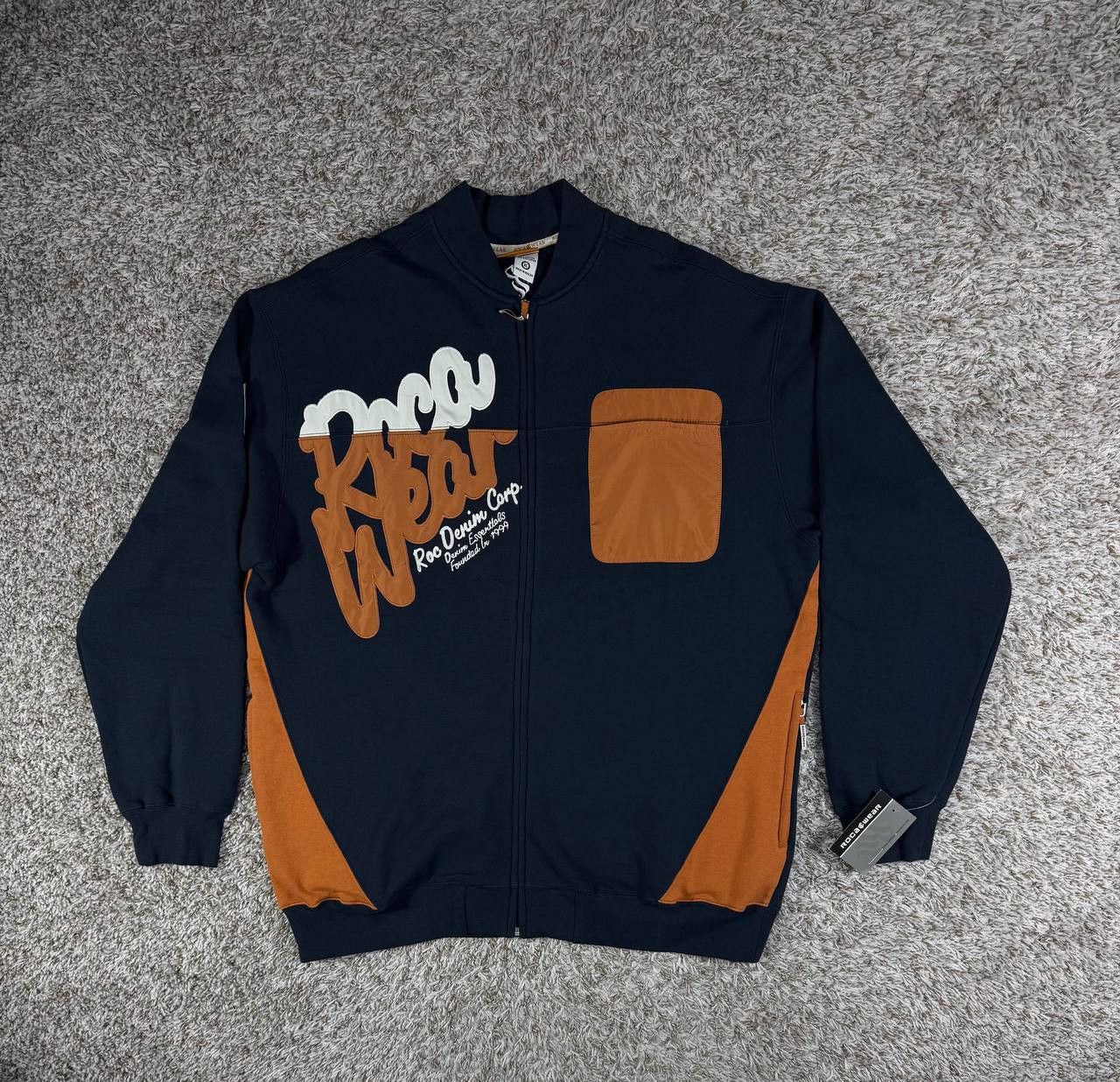 Vintage Rocawear Denim Corp Full Zip Hoodie Y2K Hip Hop