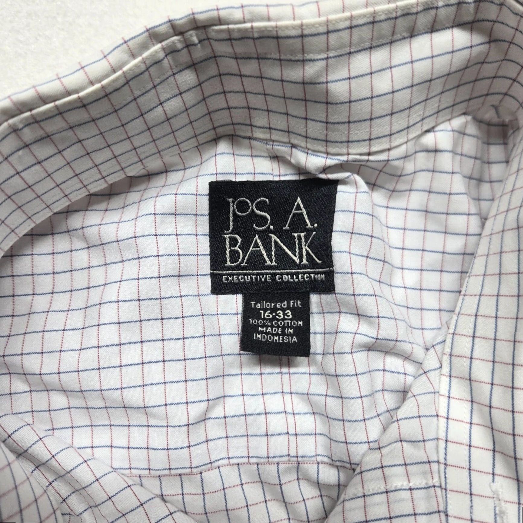 Jos. A. Bank VINTAGE Jos A. Bank White Dress Shirt Men 16 33 Long Sleeve Button-Up Cotton Casual Formal Size 42R - 3 Thumbnail