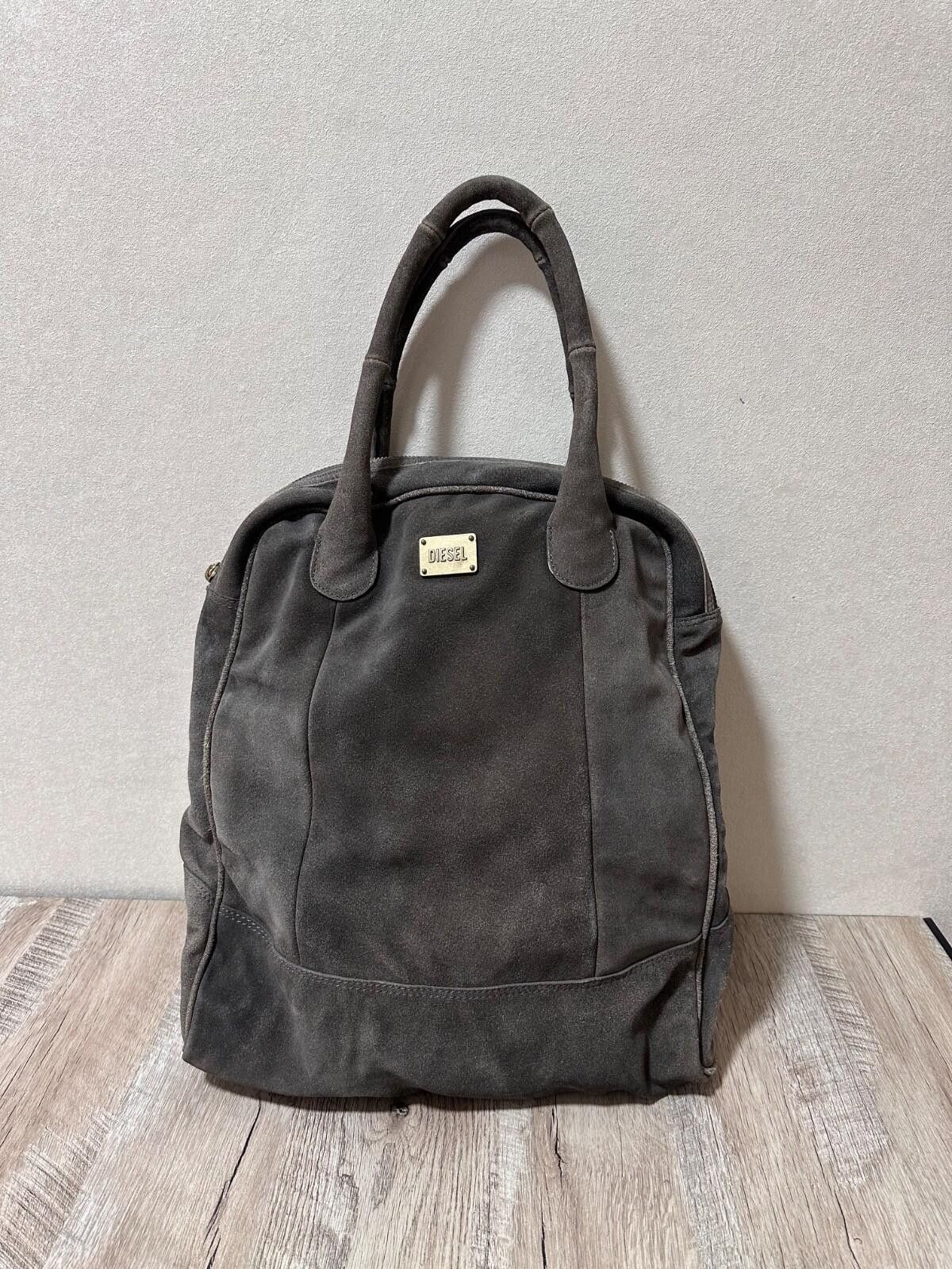 Diesel Diesel Grey Suede Leather Handbag Medium/Large Size ONE SIZE - 1 Thumbnail