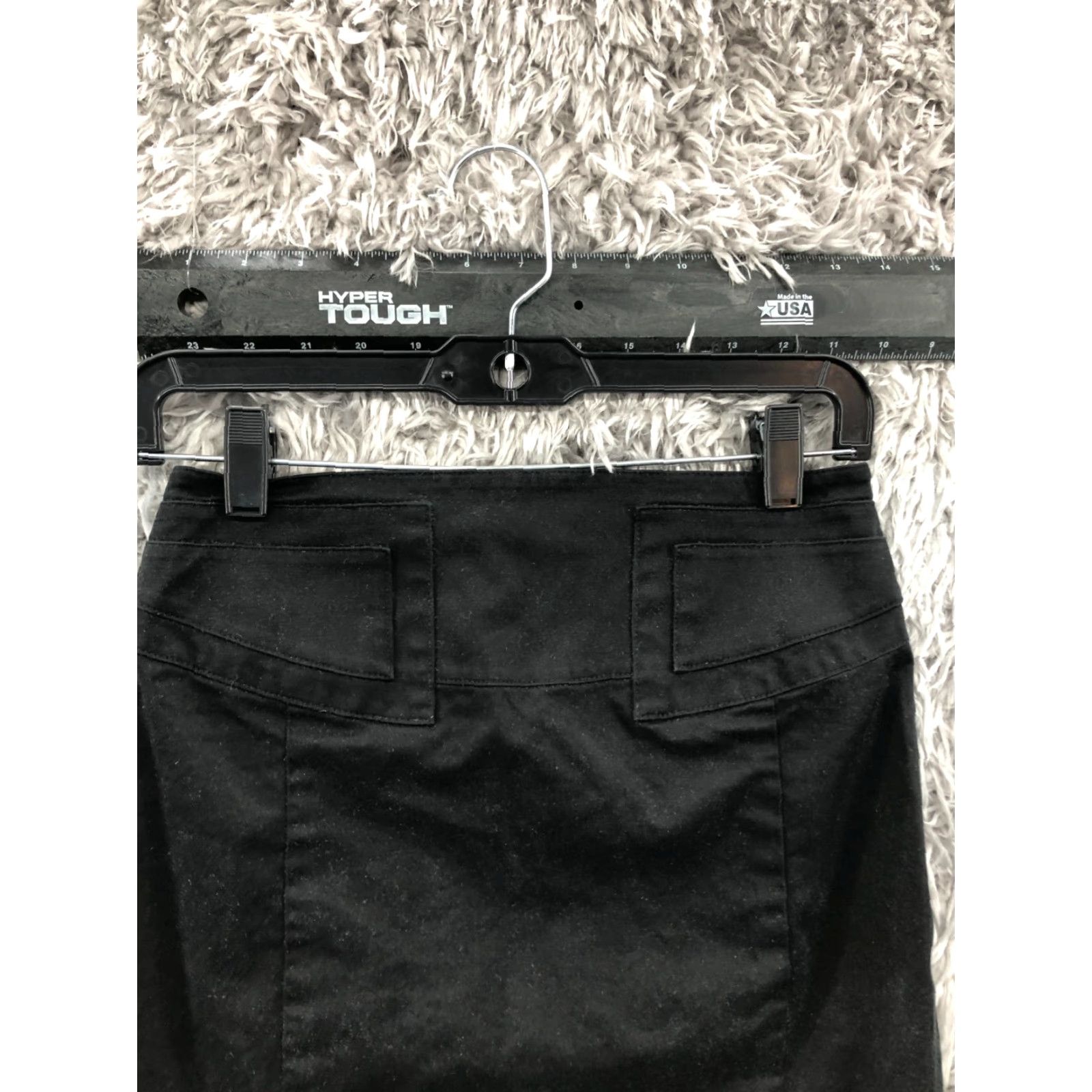 Express Express Womens Skirt Pencil Knee Length Black Slit Belt Buckle Fastener 0 Size Regular Cotton Polyester Spandex Denim Solid Blue!!! Size 25" / US 0 / IT 36 - 7 Thumbnail