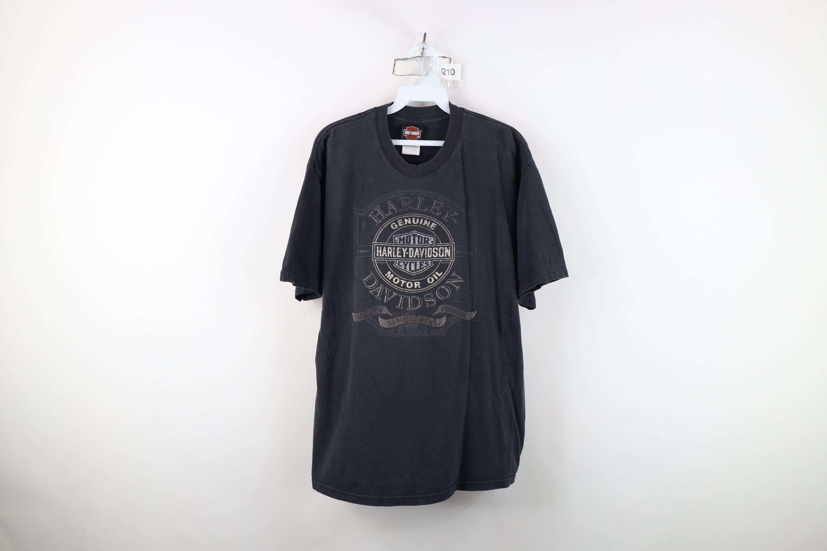 Harley Davidson Vintage Y2K Harley Davidson Motor Oil T-Shirt Black USA Size US L / EU 52-54 / 3 - 1 Thumbnail