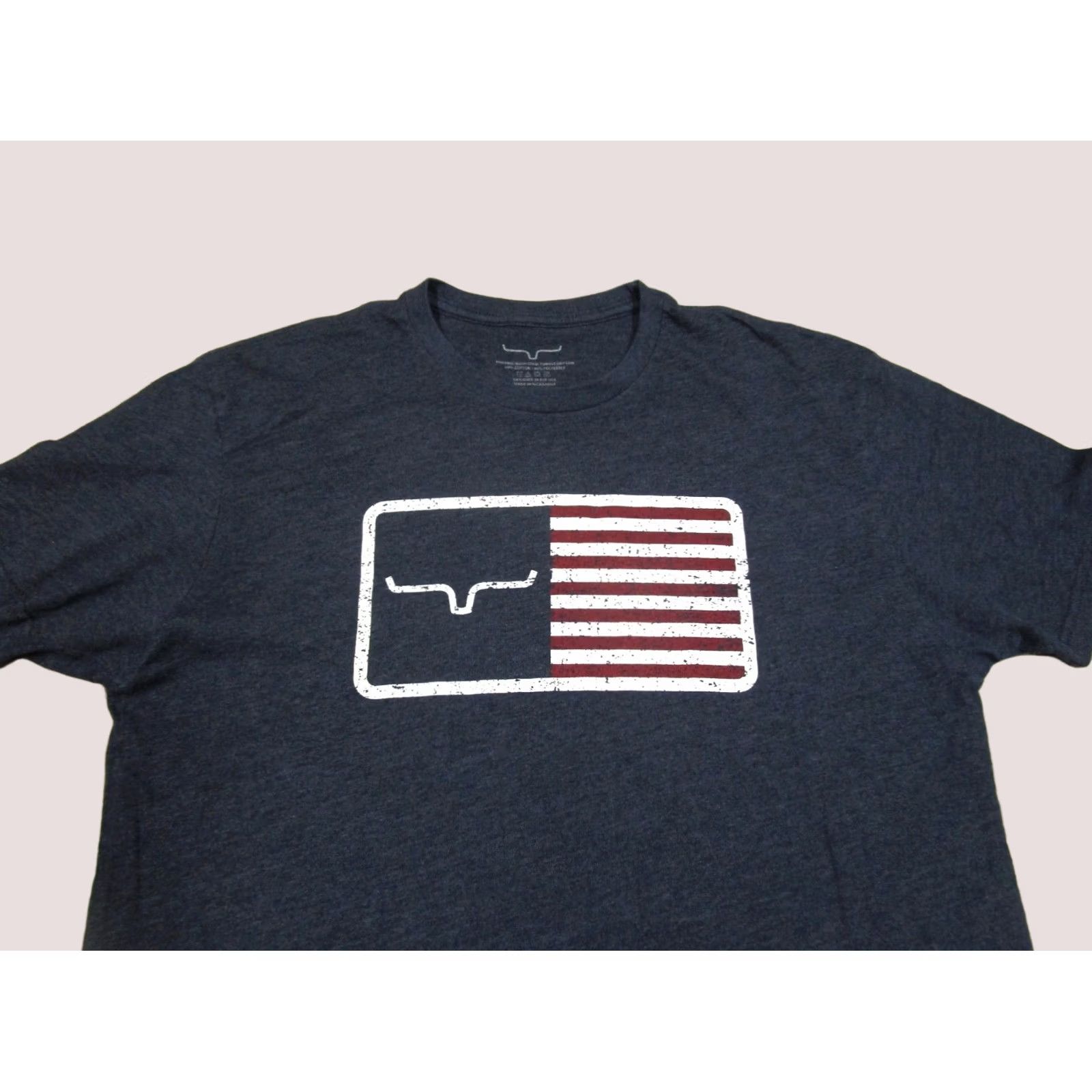 Vintage Kimes Ranch Shirt Men Medium Blue Short Sleeve Graphic Print Logo USA Flag T-Shirt Casual Tee Size US M / EU 48-50 / 2 - 1 Thumbnail