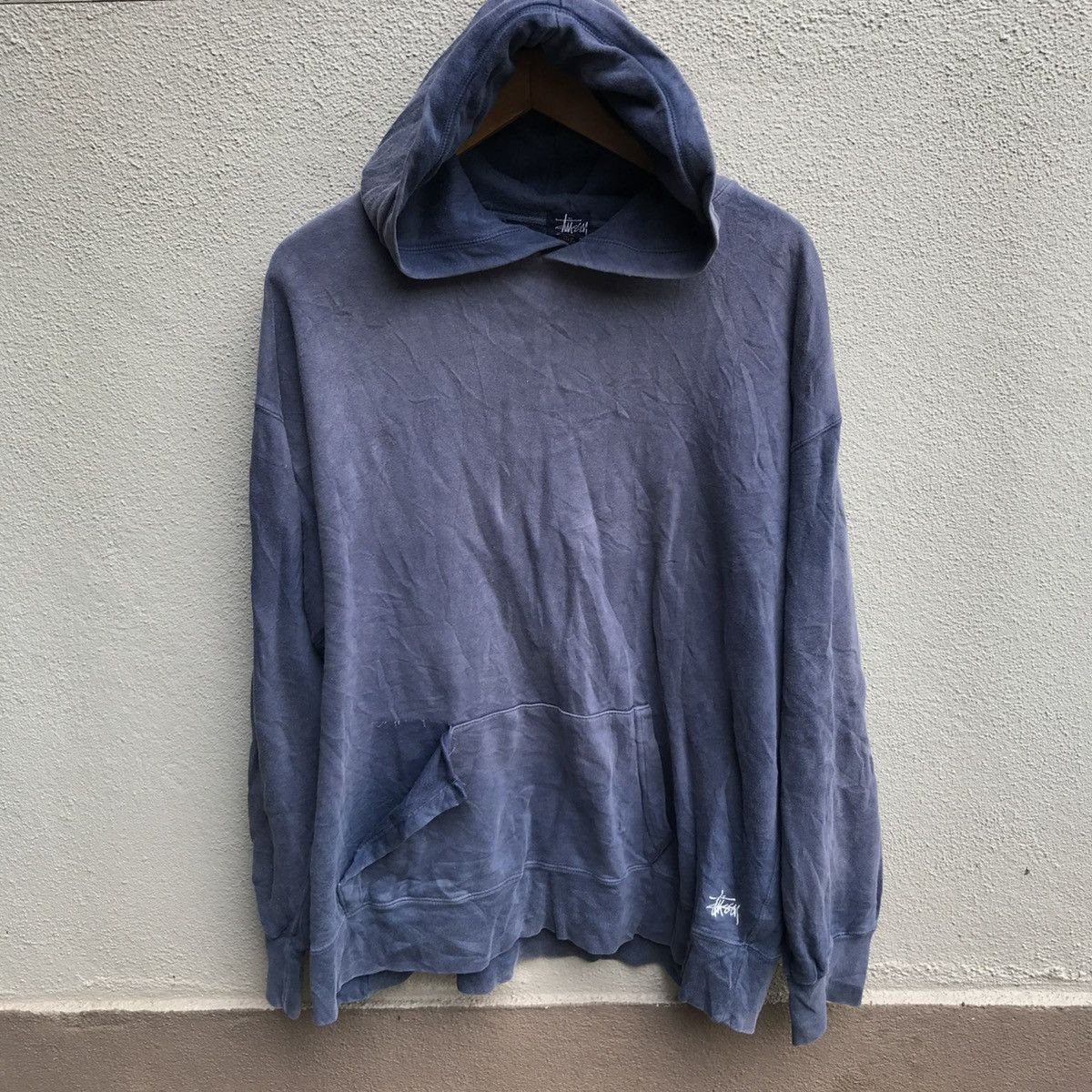 Stussy Vintage 90s STUSSY thrashed hoodie faded plain Size US XL / EU 56 / 4 - 1 Thumbnail