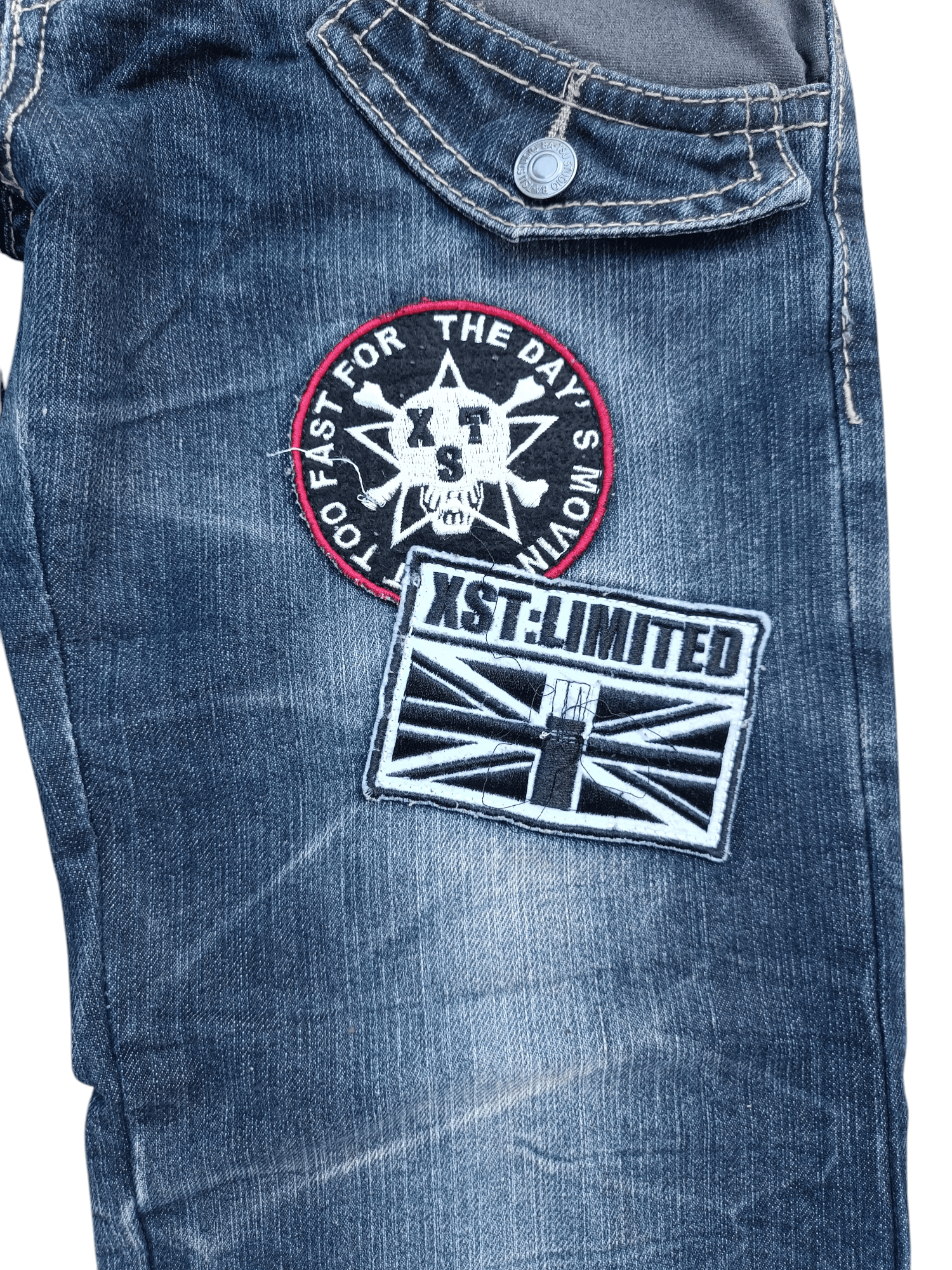 Japanese Brand RARE 🔥 Ba-tsu Studio Double Waist Patchwork Denim Jeans Size US 28 / EU 44 - 7 Thumbnail