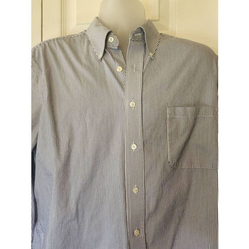 Izod Izod Blue and White Striped Shirt Size US S / EU 44-46 / 1 - 2 Thumbnail