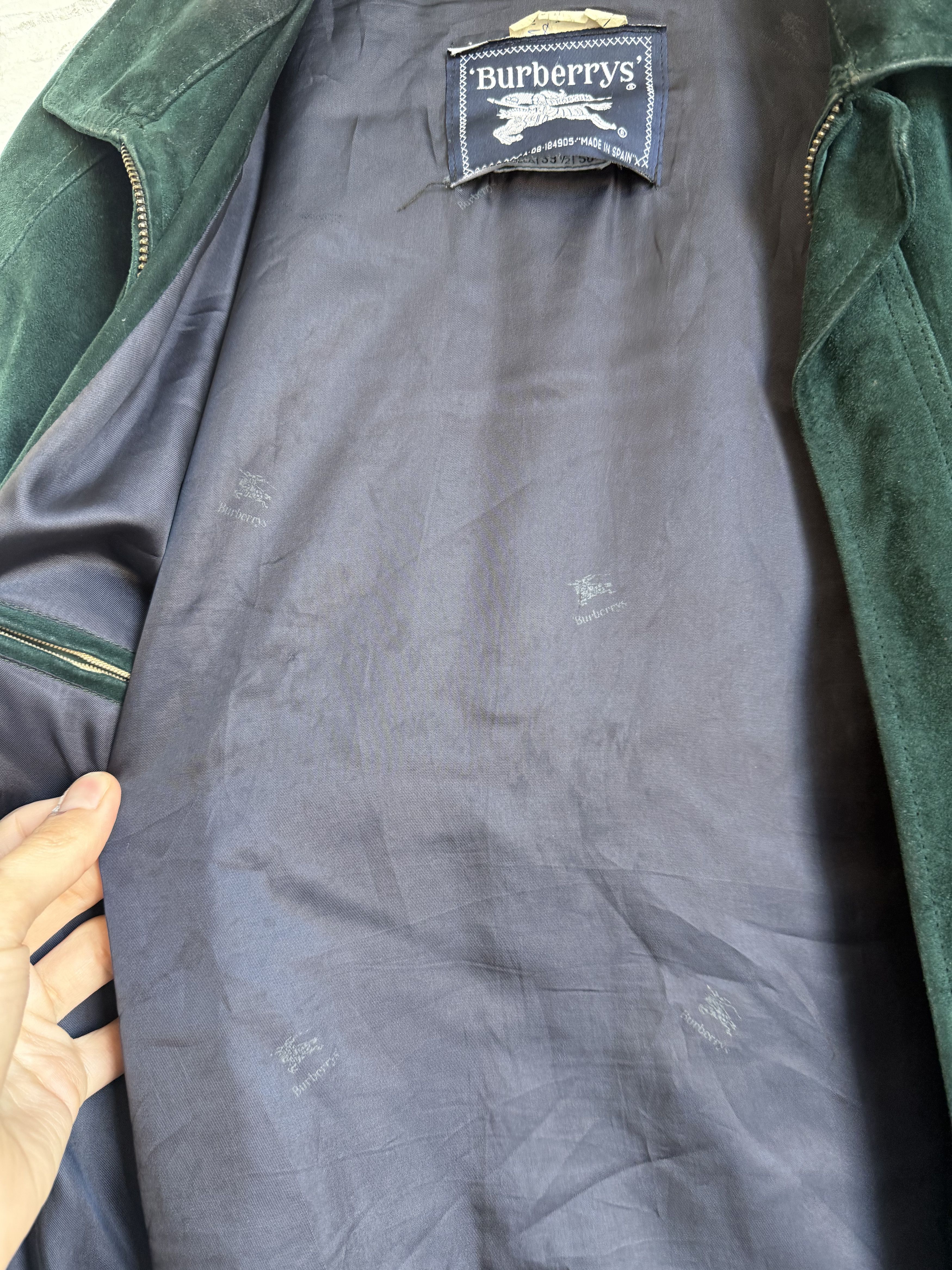 Burberry Vintage Burberrys Suede Leather bomber jacket Dark Green Size US L / EU 52-54 / 3 - 6 Thumbnail