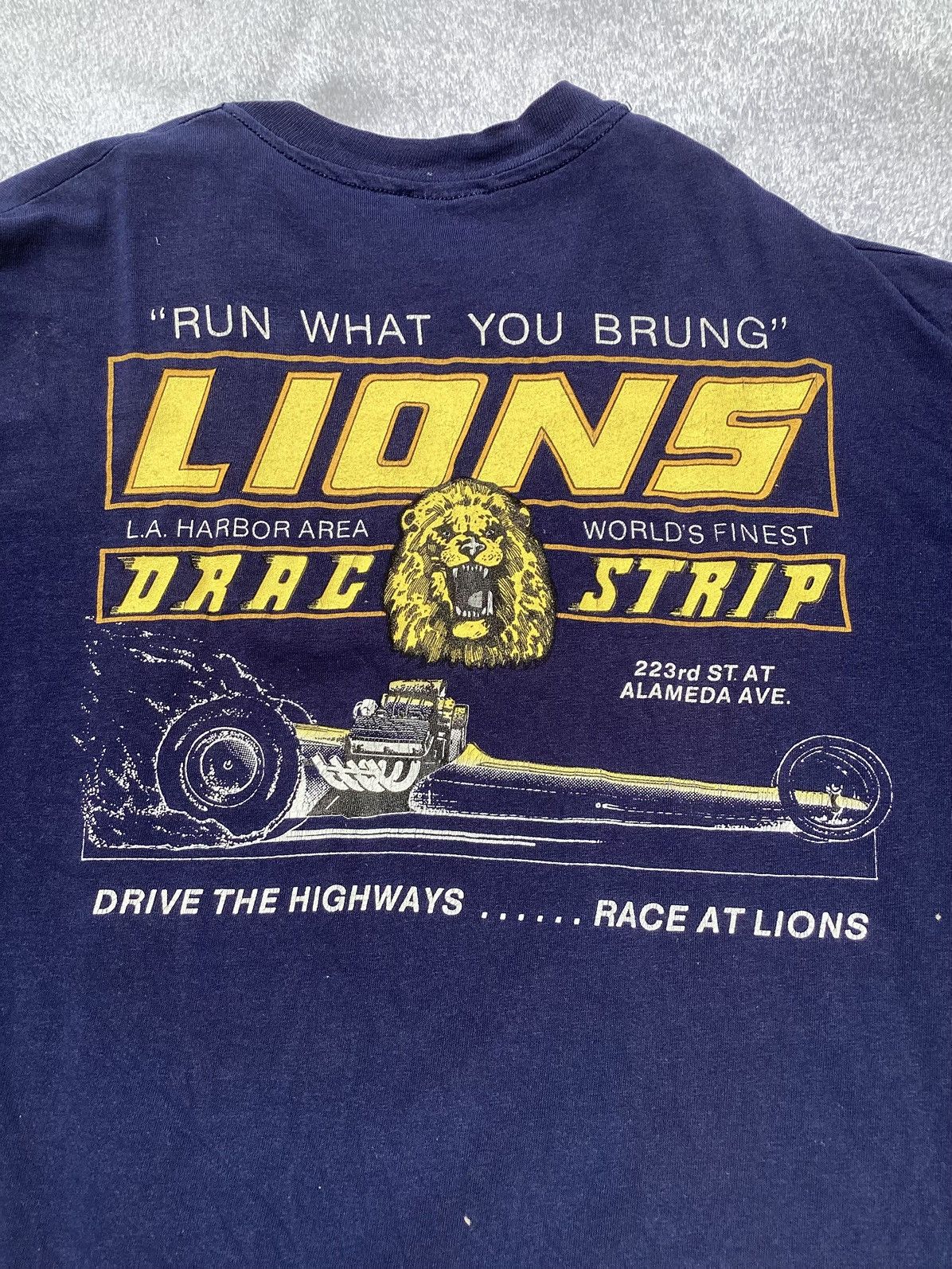 Other Vintage 1980s/90s run what you brung lions drag strip tshirt Size US L / EU 52-54 / 3 - 2 Thumbnail
