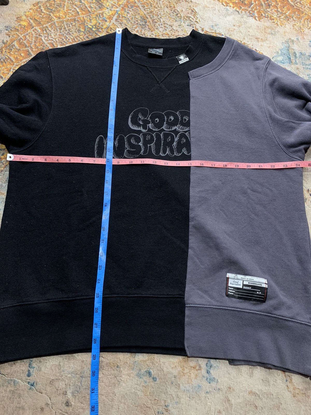 Maison MIHARA YASUHIRO Mihara Yasuhiro Good Inspiration Cut and Sew Crewneck 2Town Size US XL / EU 56 / 4 - 6 Thumbnail
