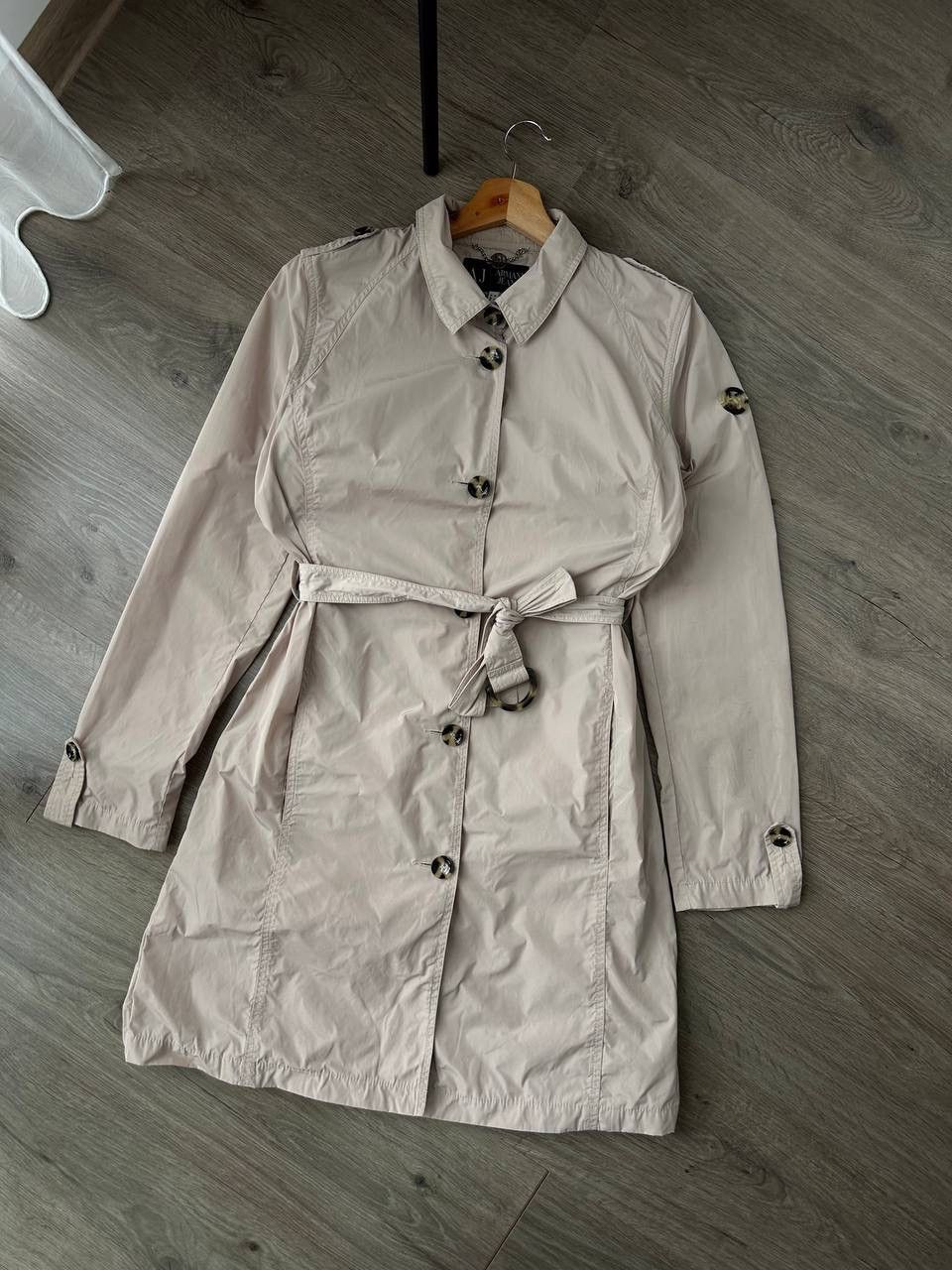 Armani × Vintage Vintage Armani Jeans Nylon Beige Coats Womens Jacket Size M / US 6-8 / IT 42-44 - 5 Thumbnail