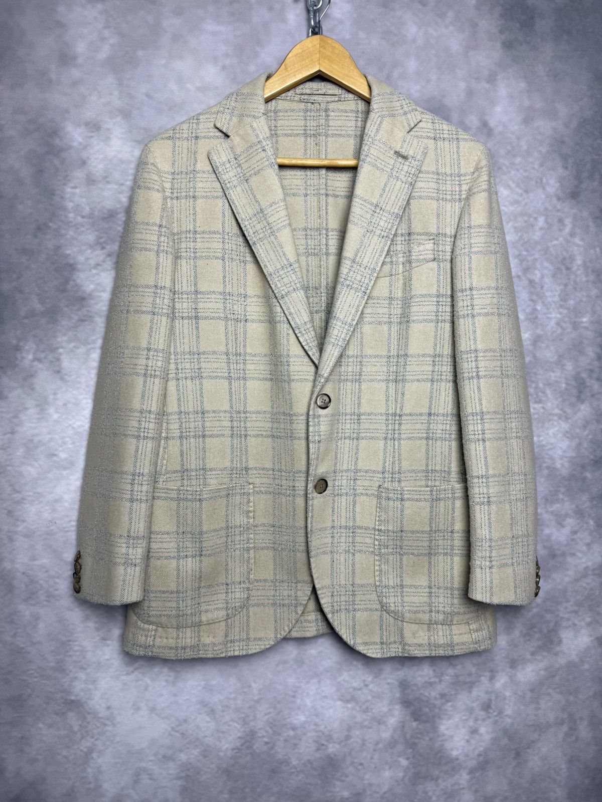 L.B.M. 1911 L.B.M. 1917 Jack Checked Cotton/Wool Blazer Grey size 48R M Size 48R - 1 Thumbnail