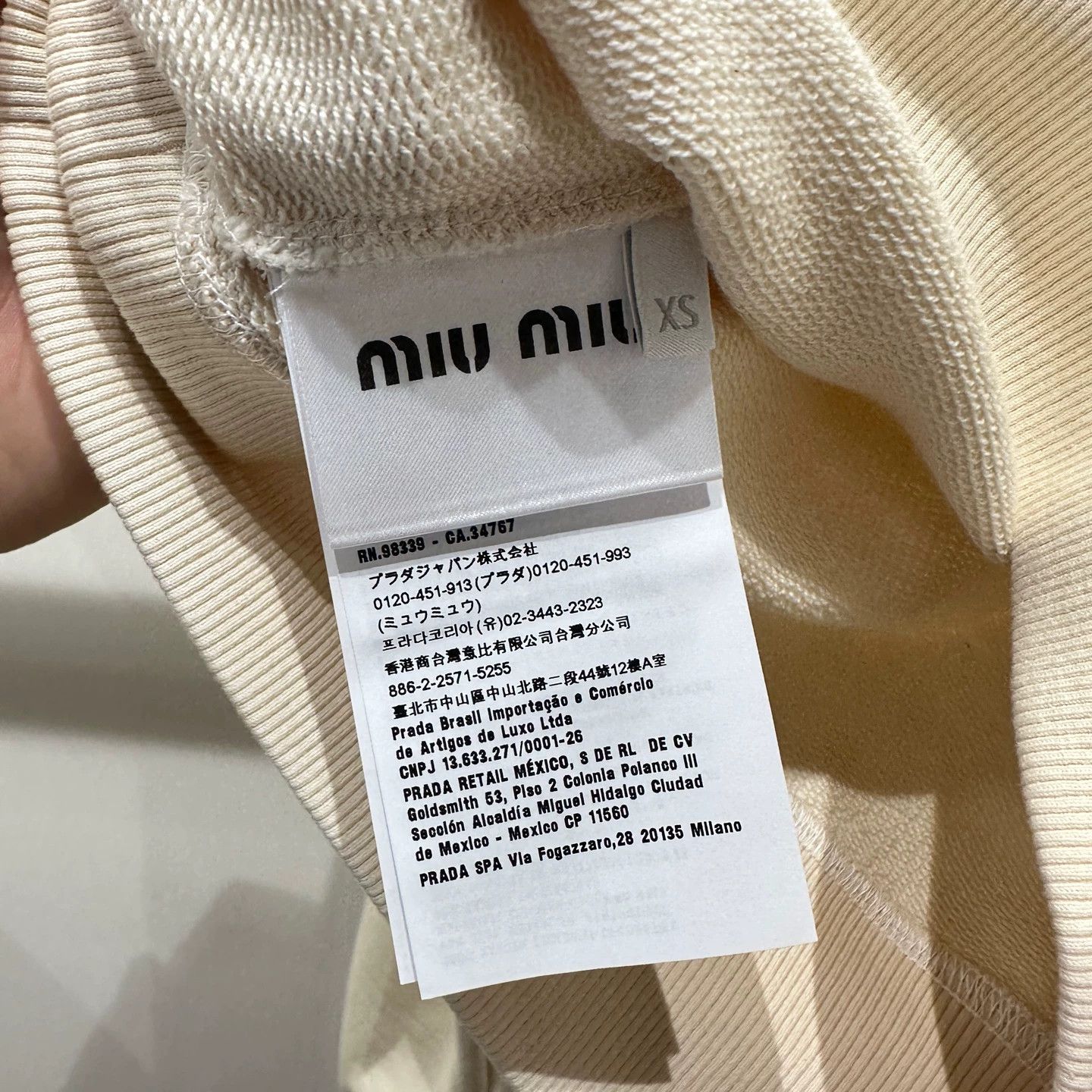 Miu Miu MIU MIU crystal logo long sleeve sweatshirt XS Size XS / US 0-2 / IT 36-38 - 4 Thumbnail