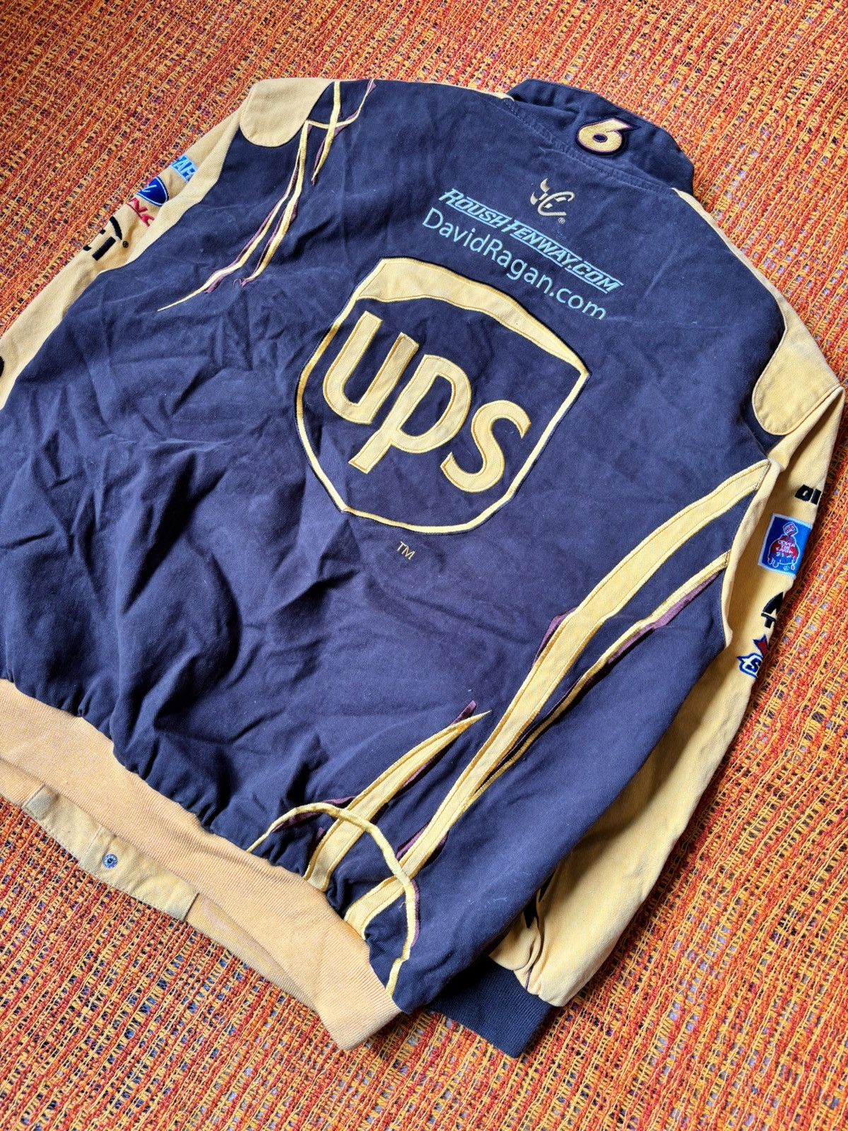 Chase Authentics NASCAR UPS Racing Team brown & yellow jacket Size US L / EU 52-54 / 3 - 6 Thumbnail