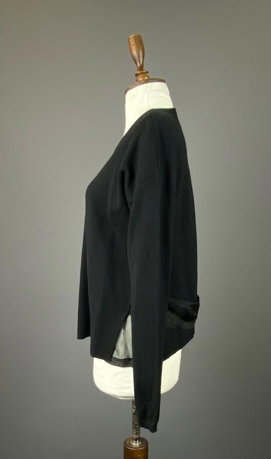 Designer Dorothee Schumacher Black Wool Belted Sweater Size 4 Size S / US 4 / IT 40 - 3 Thumbnail