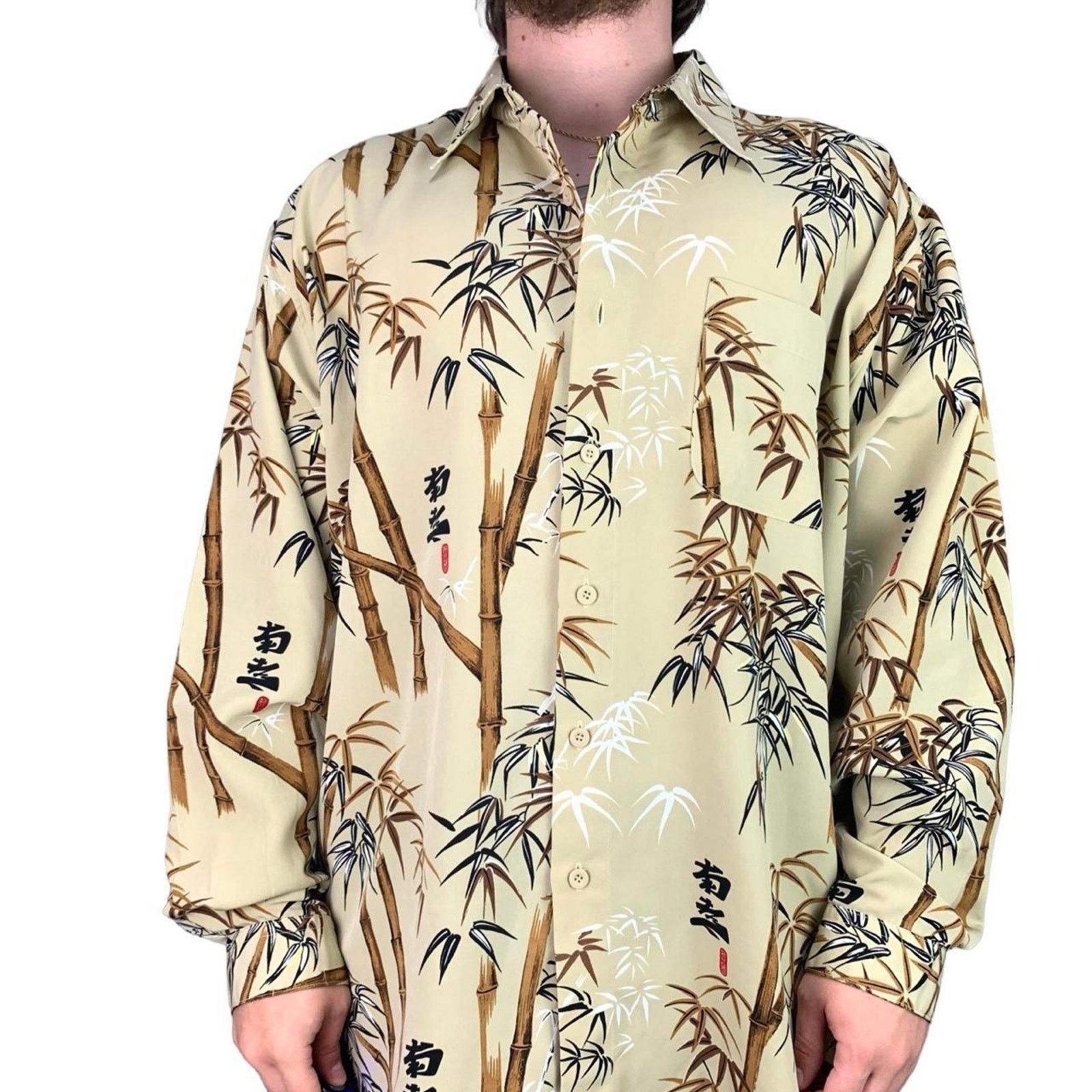 Southpole × Vintage Vintage SouthPole Bamboo Graphic Print Button Down Shirt Size US XL / EU 56 / 4 - 3 Thumbnail