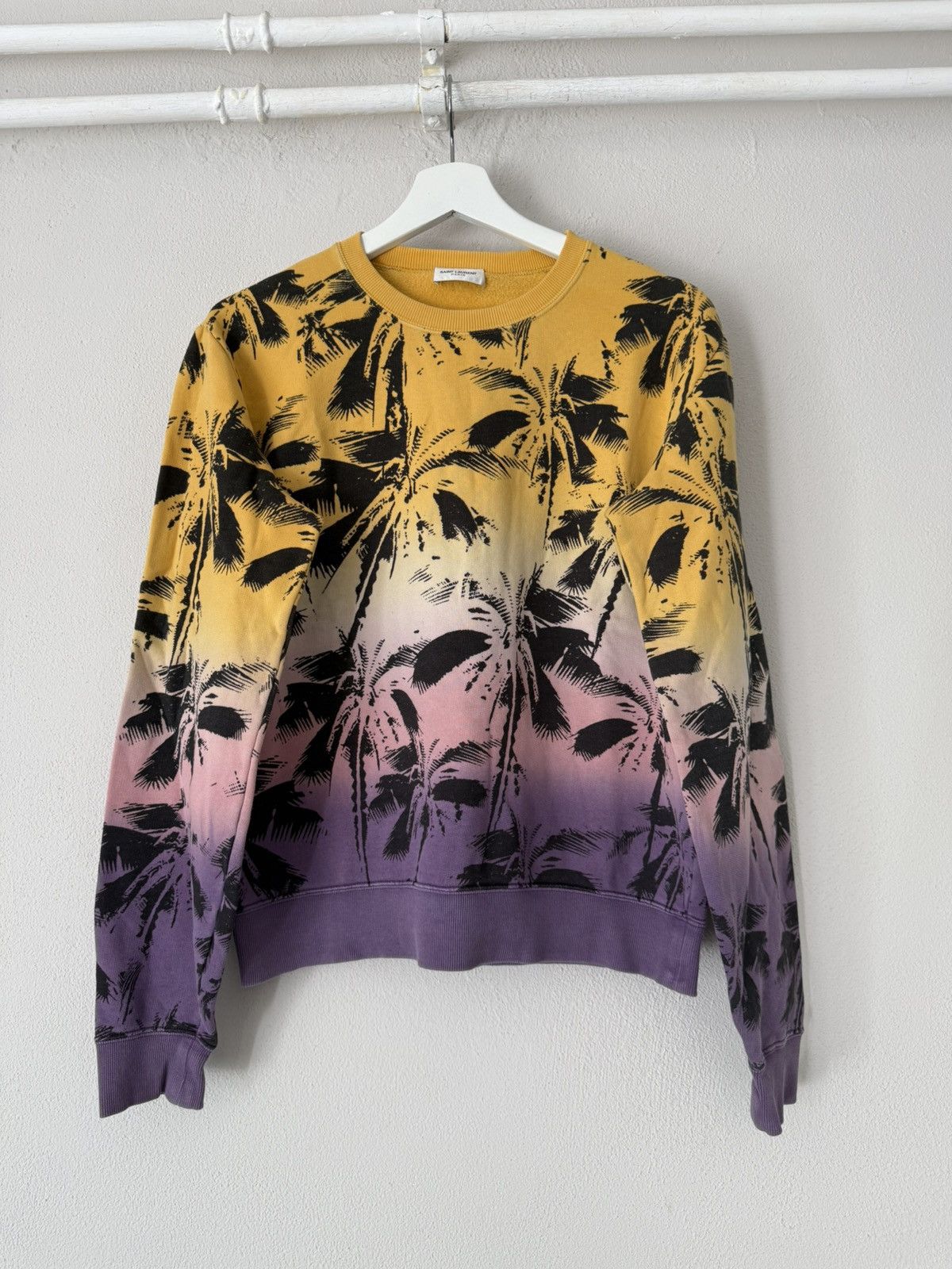 Saint Laurent Paris Gradient Palm Print Sweatshirt Size US S / EU 44-46 / 1 - 1 Thumbnail