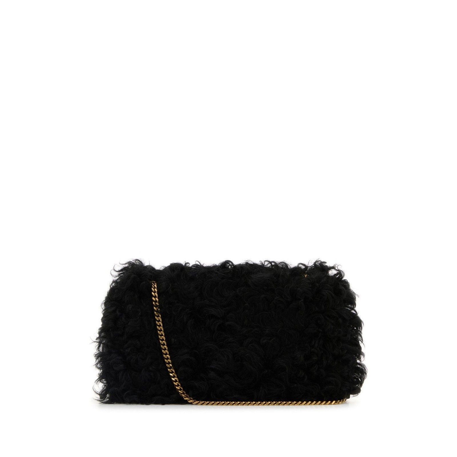 Saint Laurent Paris SAINT LAURENT Jamie Medium Black Shearling Shoulder Bag New Size ONE SIZE - 3 Thumbnail