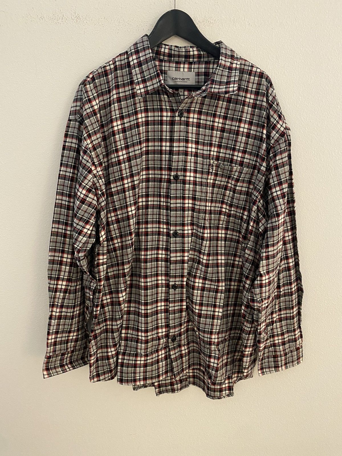 image of Carhartt Wip L/s Yuma Plaid Shirt NWT in Grey, Men's (Size 2XL)