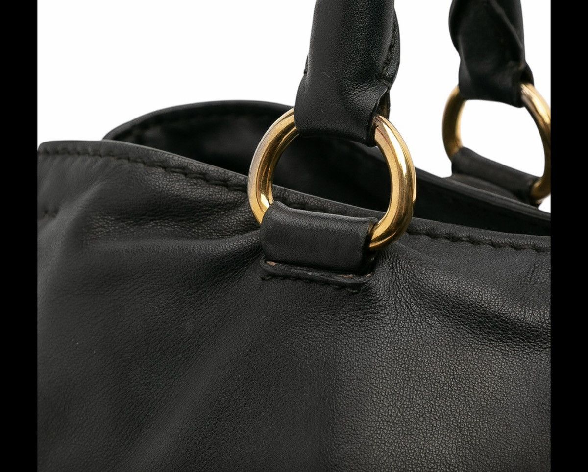 Prada Prada Black Vitello Soft Calf Front Pocket Tote Size ONE SIZE - 7 Thumbnail