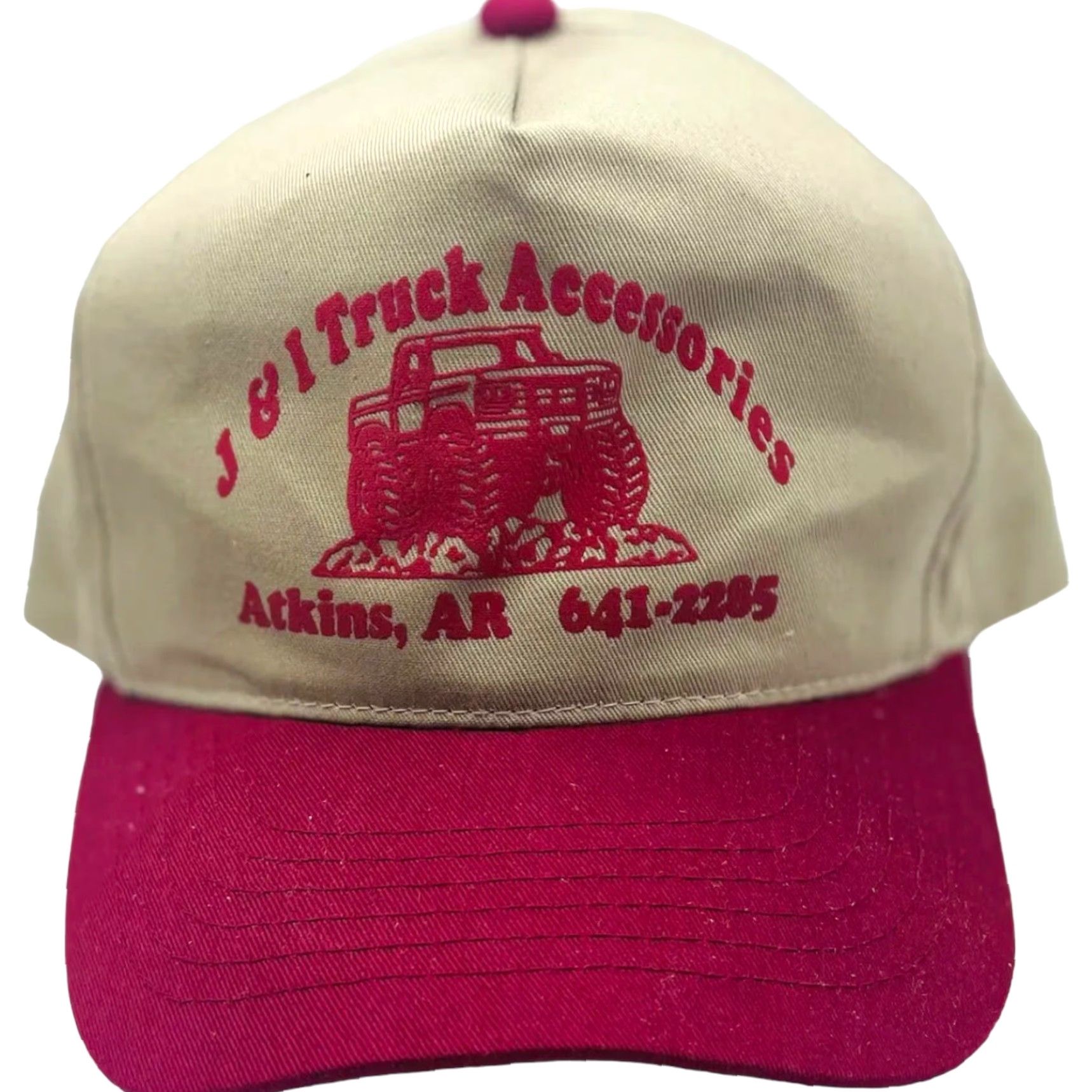 Vintage VINTAGE Snap-Back Baseball Cap Men’s J & I Truck Accessories Adjustable Brown Red Hat Cap Cap Size ONE SIZE - 2 Thumbnail