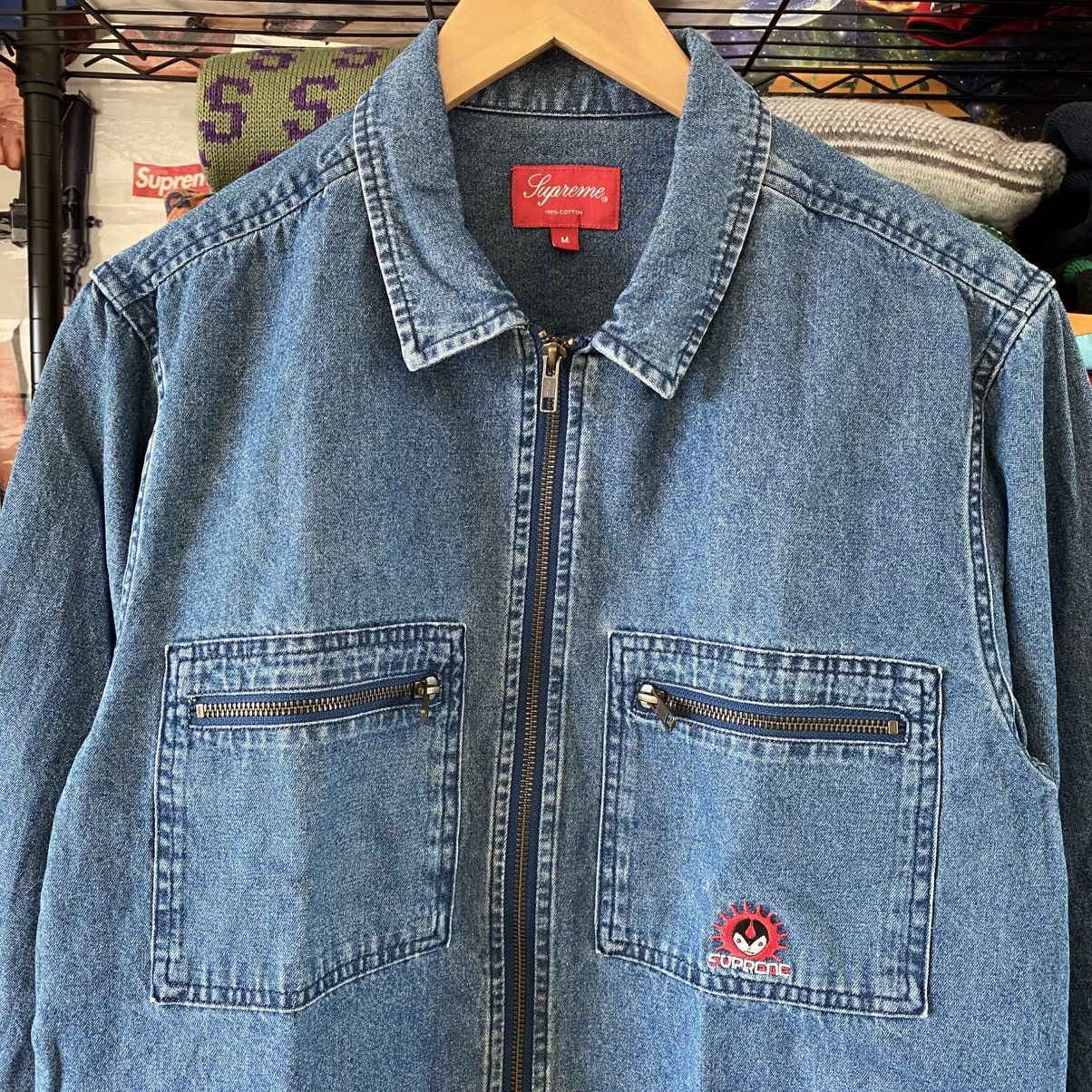 Supreme Supreme Vampire Denim Zip Up Shirt Blue 2018 Sean Cliver Size US M / EU 48-50 / 2 - 2 Thumbnail