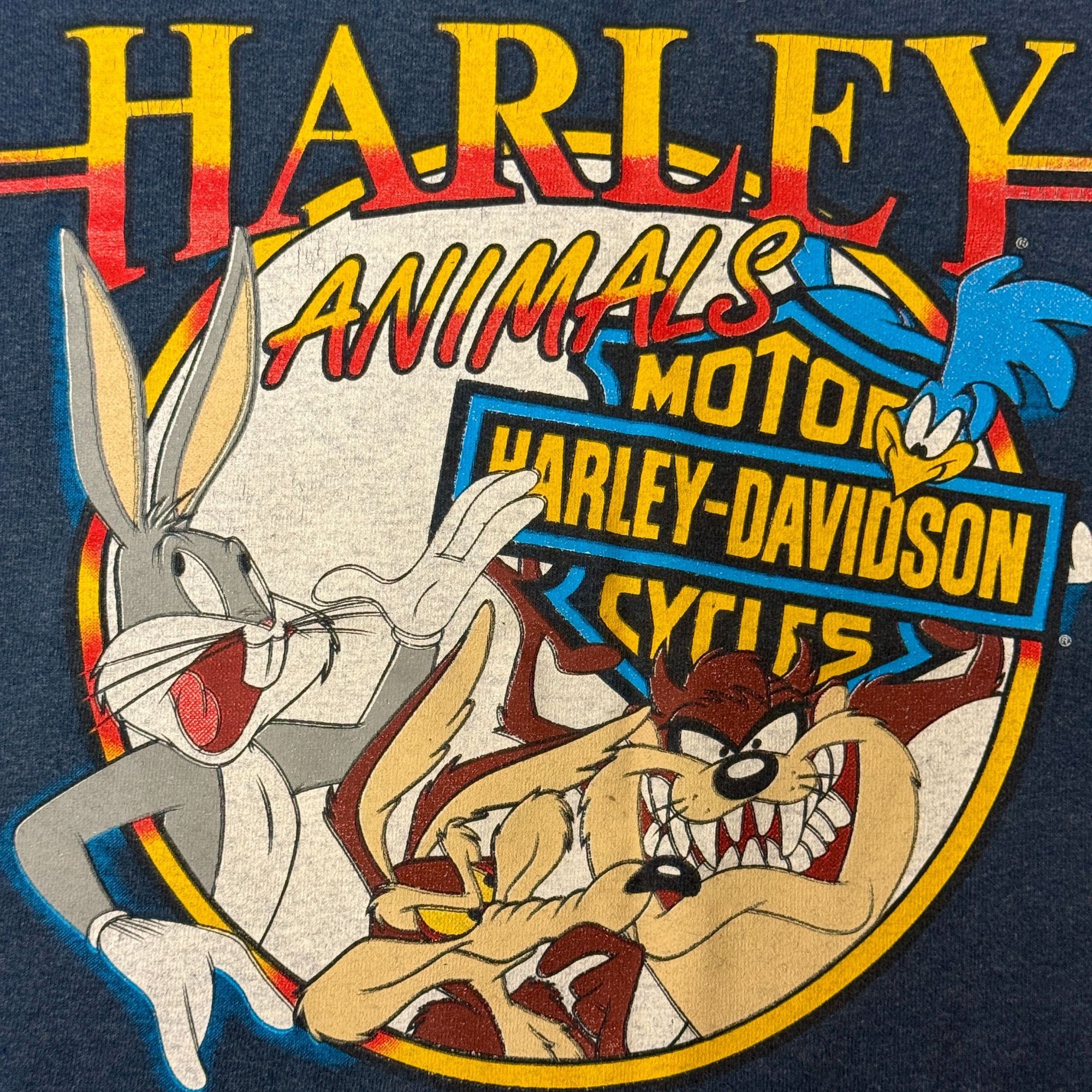 Harley Davidson Bugs Bunny Taz Motorcycle ANIMALS Tank Top 1993 Biker Shirt Size US M / EU 48-50 / 2 - 5 Thumbnail
