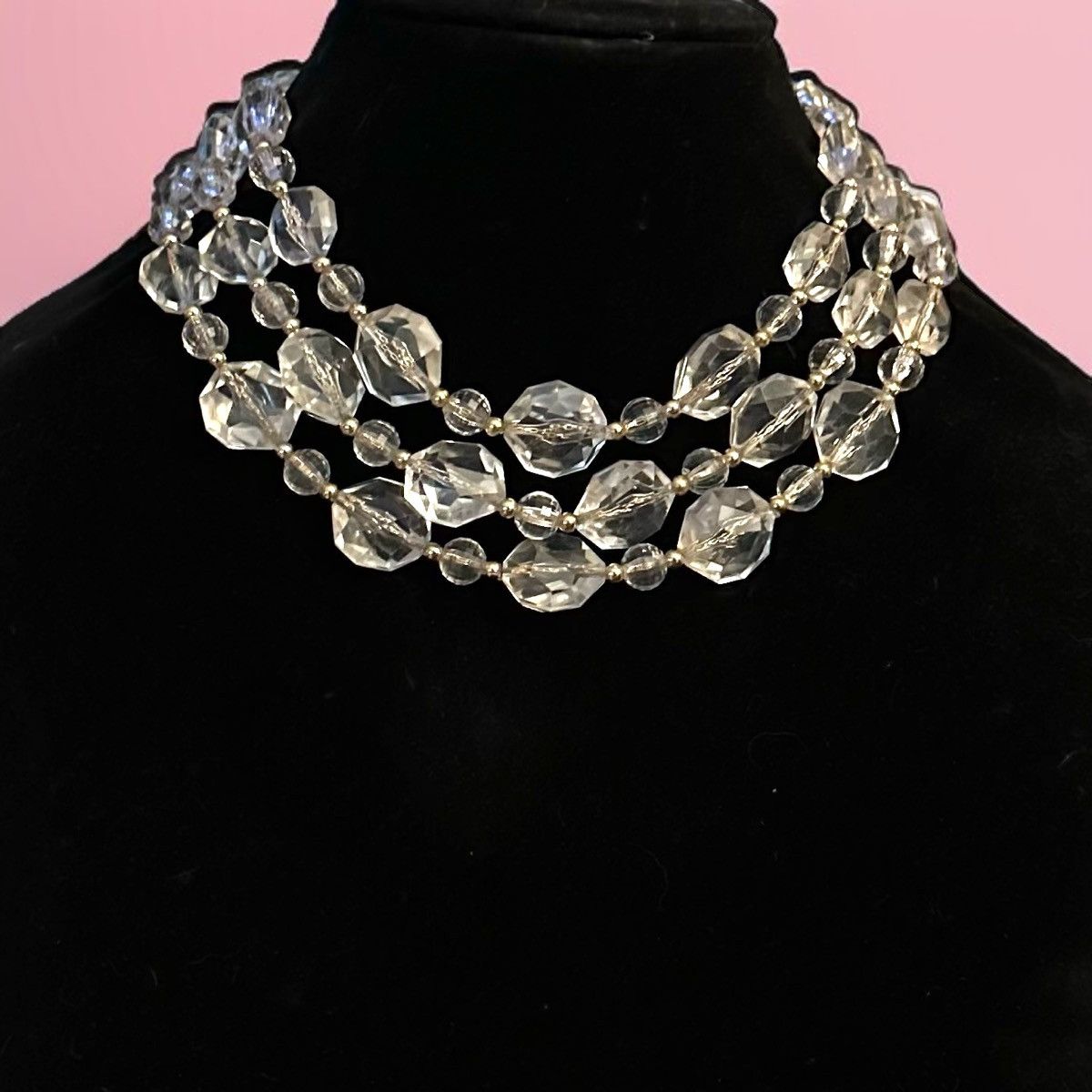 Other × Vintage Vintage Napier layered clear faceted bead necklace Size ONE SIZE - 1 Thumbnail