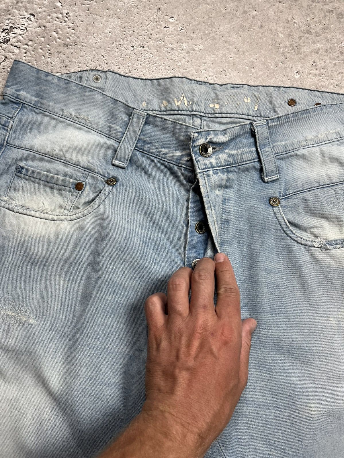 G-Star G-Star RAW Baggy Light Wash Distressed Jeans Men’s Size US 36 / EU 52 - 18 Thumbnail
