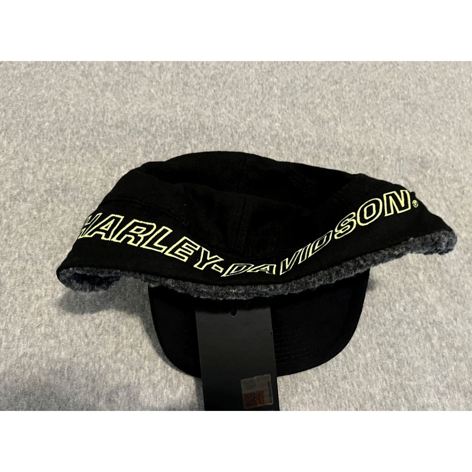Harley Davidson Harley-Davidson Hat Cap Ear Flap Fitted 7 1/2 XL Black Brand New Men Wool Polyester Skull Willie G Cap Style Size ONE SIZE - 7 Thumbnail