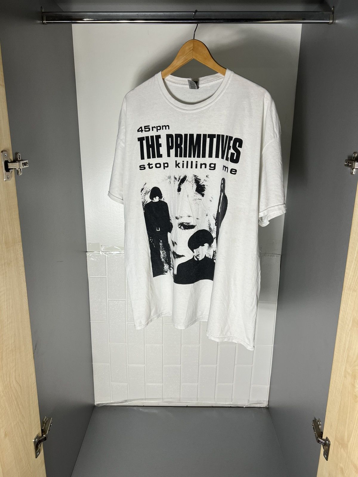 Band Tees VINTAGE THE PRIMITIVES STOP KILLING ME 45 RPM ROCK METAL 90s Size US XXL / EU 58 / 5 - 7 Thumbnail