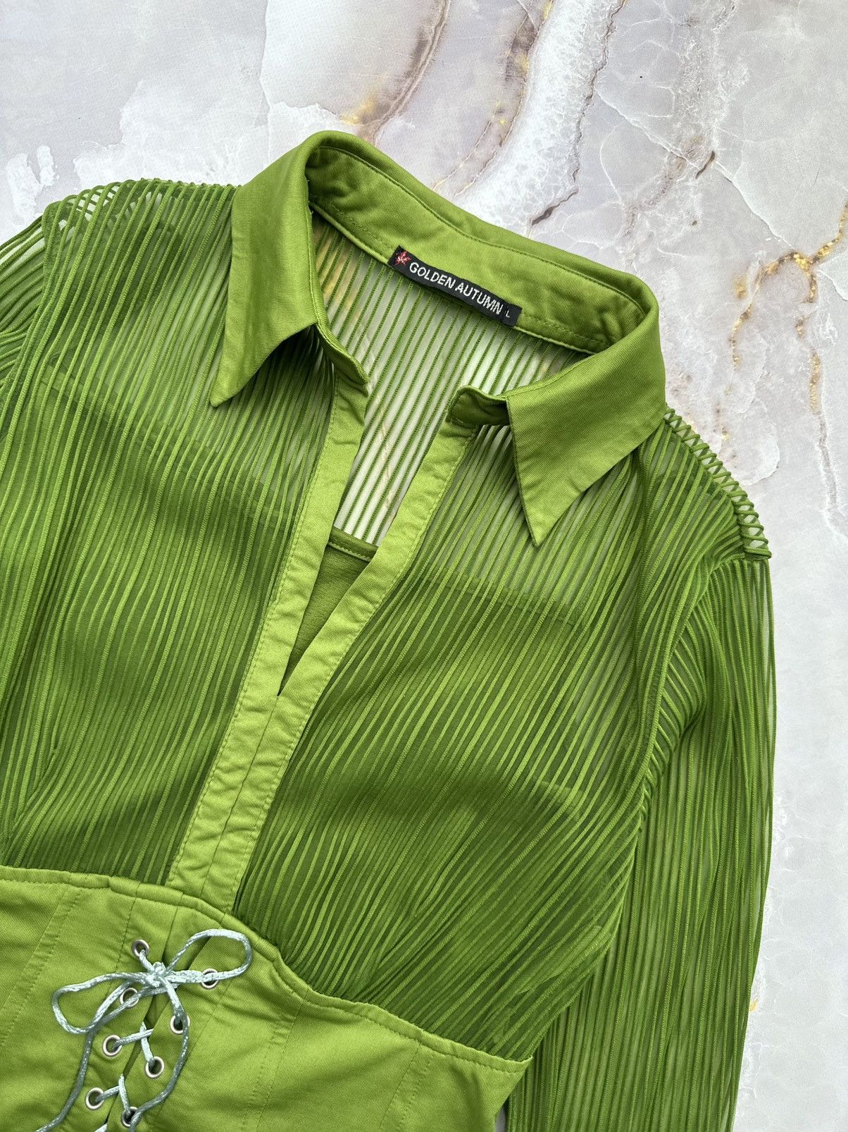 Japanese Brand Vintage Mesh Blouse Size L / US 10 / IT 46 - 4 Thumbnail