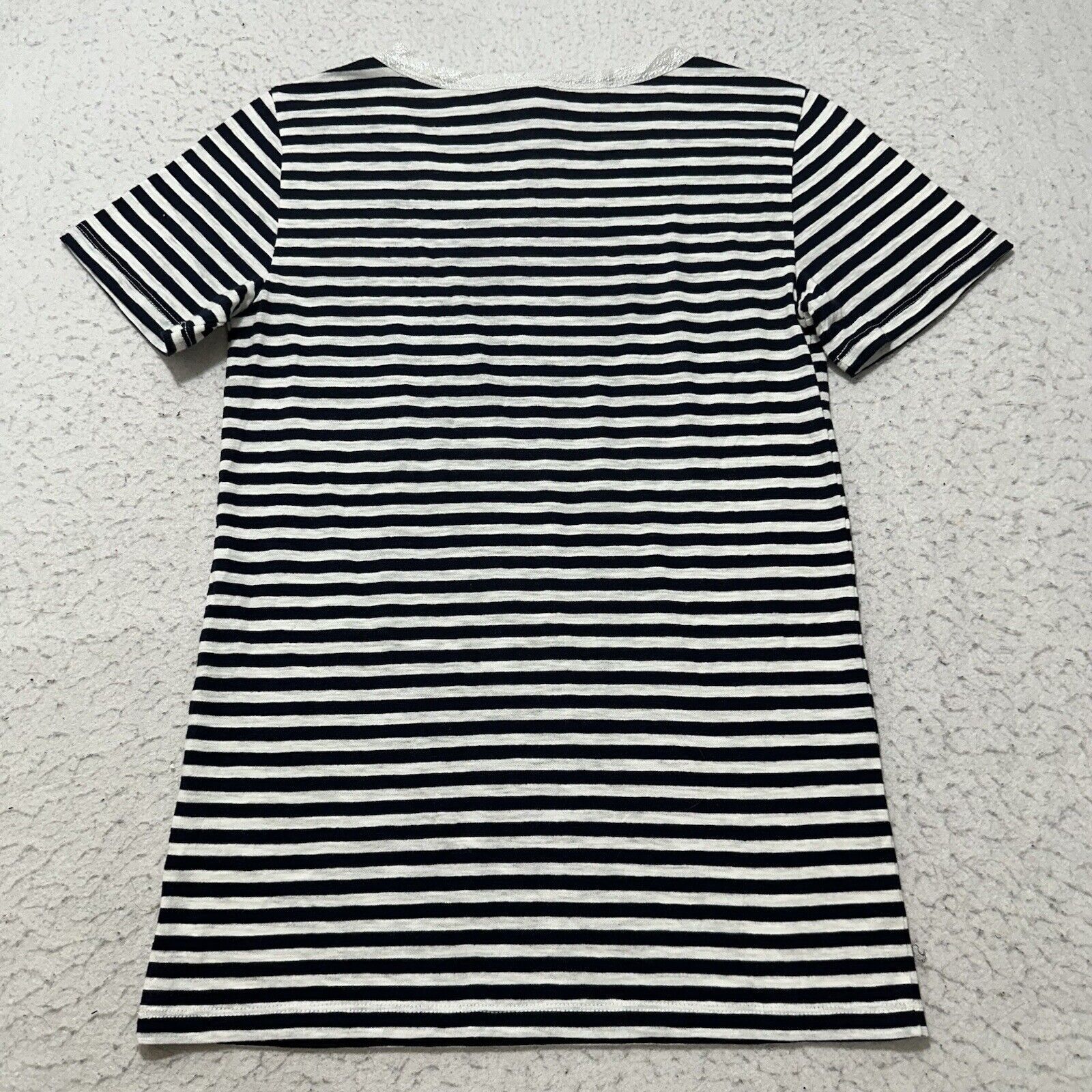 J.Crew J. Crew XS Blue White Striped T Shirt Glitter Crewneck Top Size XS / US 0-2 / IT 36-38 - 10 Thumbnail