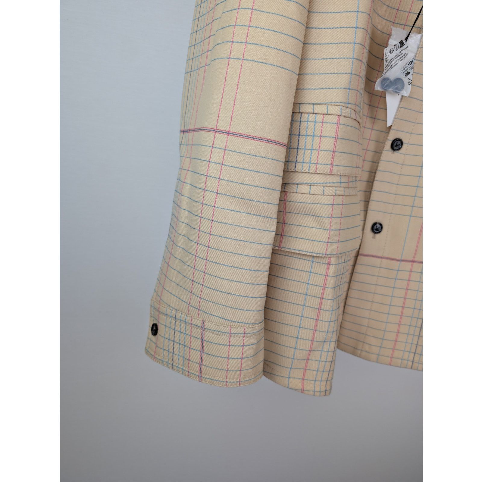 Bottega Veneta o1rshd1 Notebook Wool Twill Jacket in Beige / Pink / Blue 52 Size US L / EU 52-54 / 3 - 6 Thumbnail