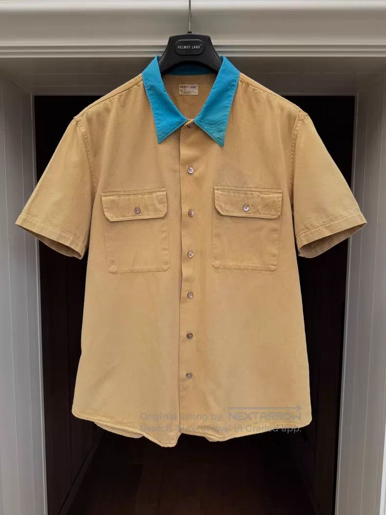 Helmut Lang Helmut Lang Contrast collar short-sleeved shirt Size US XL / EU 56 / 4 - 2 Thumbnail