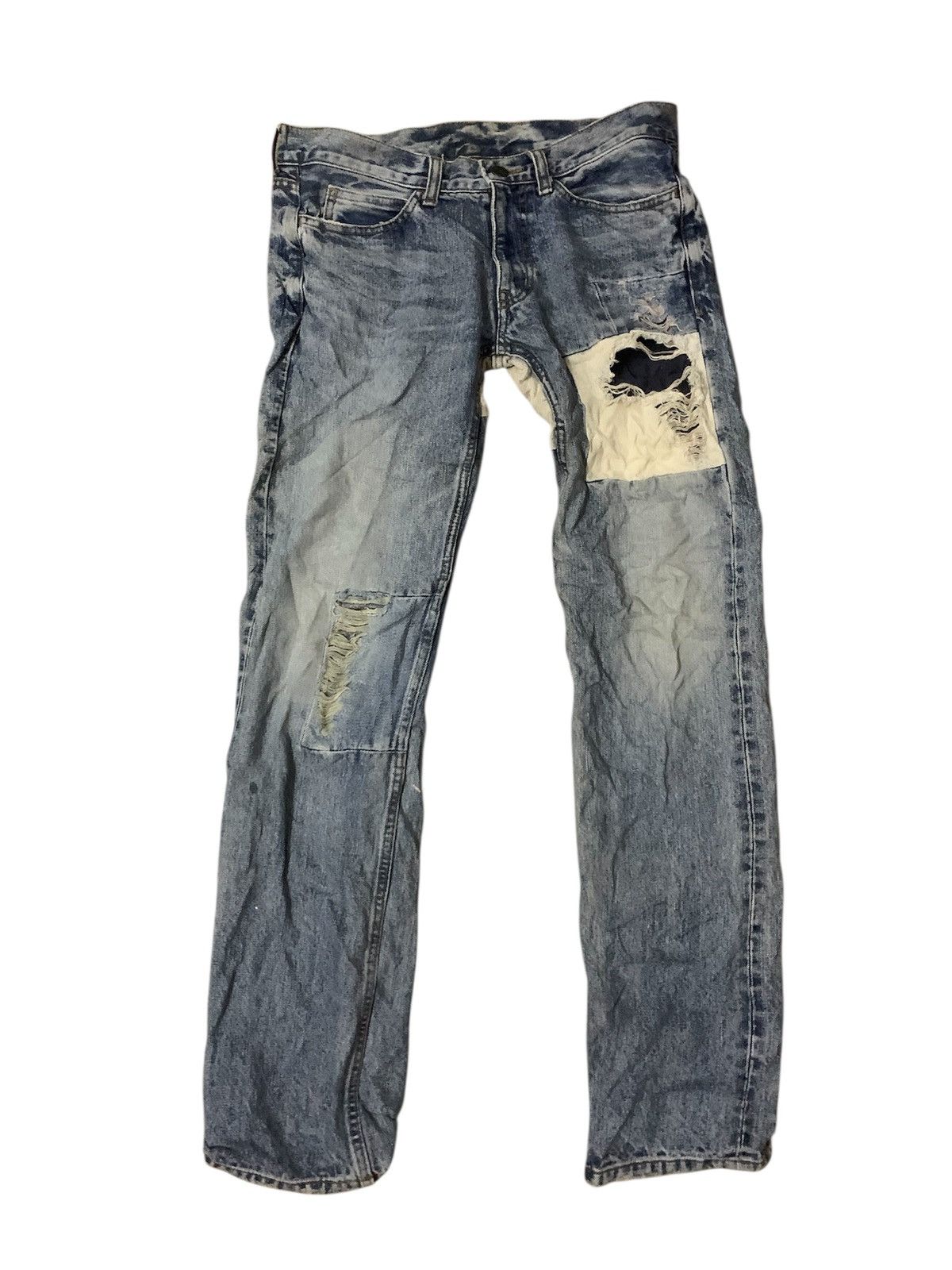 If Six Was Nine Ozone Rocks Distress Denim Patchworh Selvedge Jeans Size US 32 / EU 48 - 1 Thumbnail