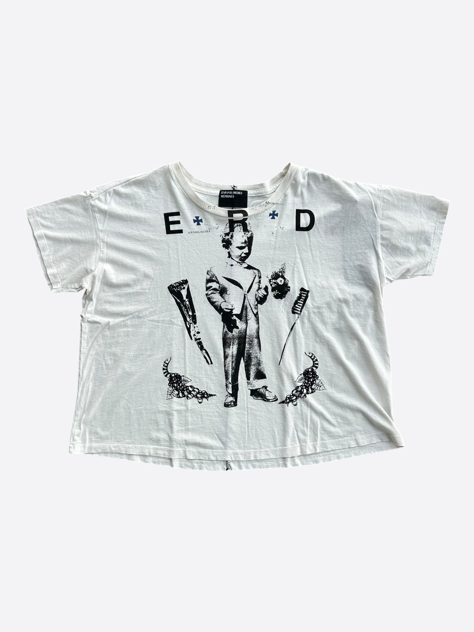 Enfants Riches Deprimes White & Black Katholisches Toothbrush T-Shirt Size US M / EU 48-50 / 2 - 1 Thumbnail