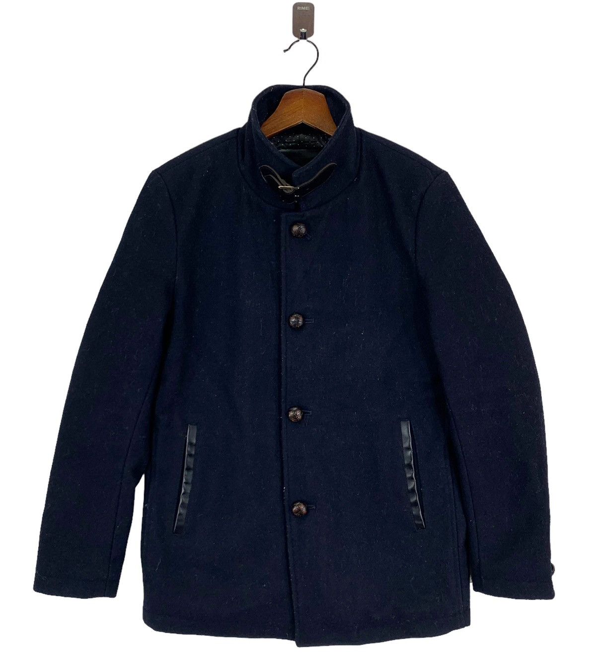 image of Vintage Ships Jet Blue Coat in Black, Women's (Size Small)