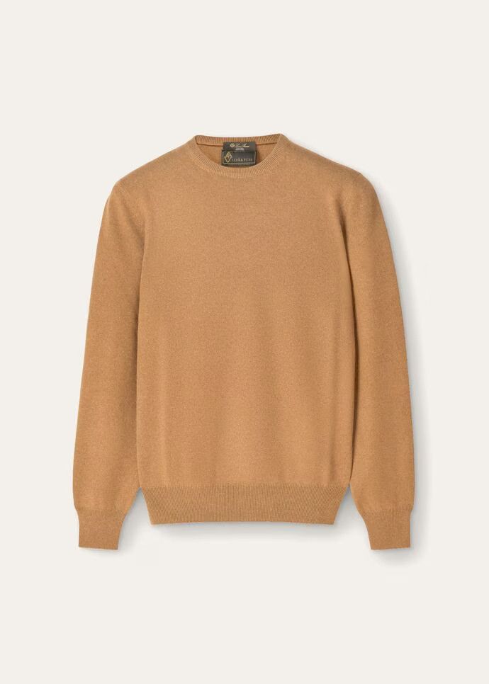 image of Loro Piana O1Srvl11E0424 Girocollo Warwik Sweaters In Brown, Men's (Size Large)
