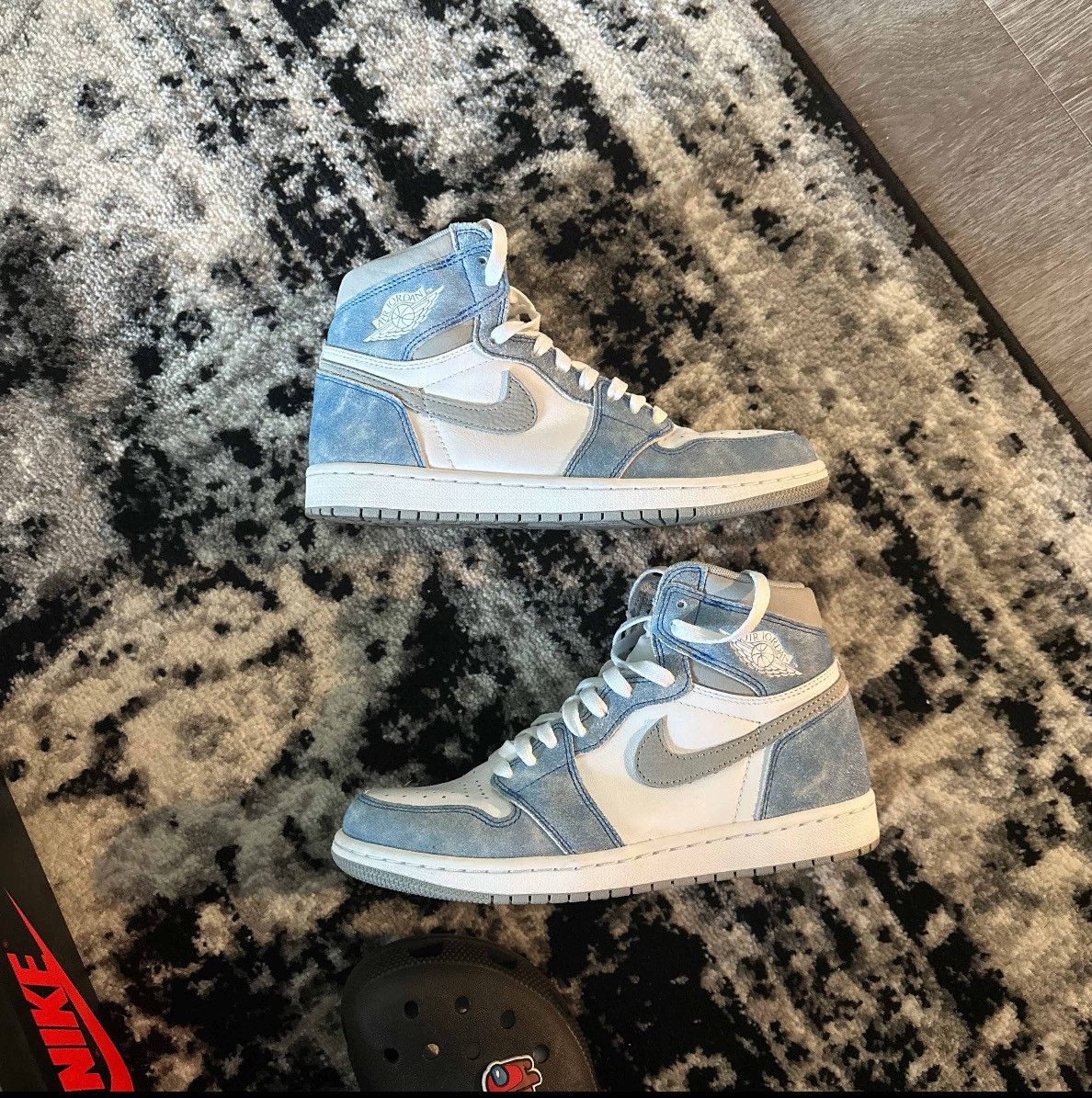 image of Jordan Brand 1 Retro High OG ‘Hyper Royal’ Shoes in White, Men's (Size 8)
