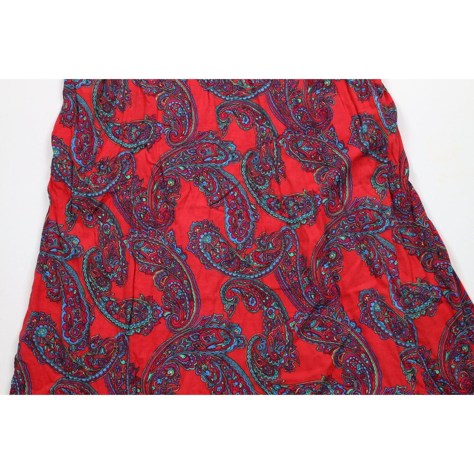Vintage Vintage 90s Streetwear Rayon Rainbow Paisley Pleated Skirt Size 38" / US 16 / IT 52 - 9 Thumbnail