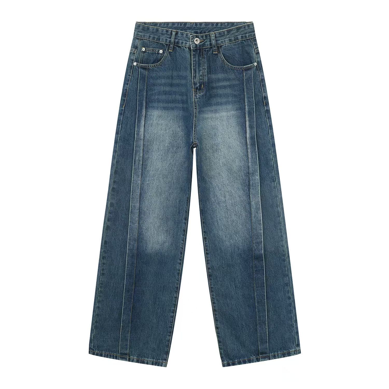 Japanese Brand × Jean Vintage High Street Spliced Loose Straight Jeans Size US 30 / EU 46 - 6 Thumbnail