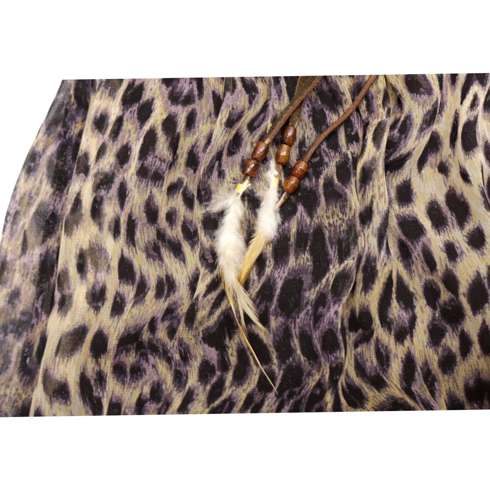 Vintage VINTAGE Buffalo Sheer Leopard Print Long Sleeve Dress Leather Detail S PS Petite Womens Size S / US 4 / IT 40 - 7 Thumbnail